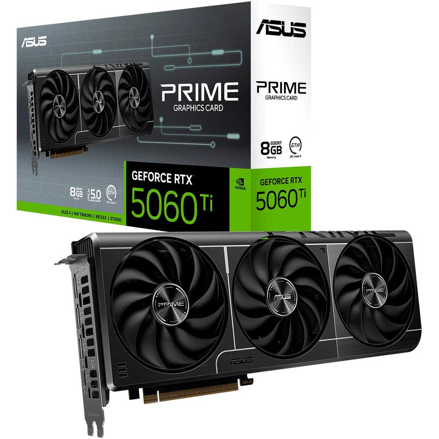 Tarjeta de Video ASUS PRIME NVIDIA GeForce RTX 5060 Ti 8GB GDDR7 PRIME-RTX5060TI-8G 3 Fan DLSS 4 PCI Express 5.0