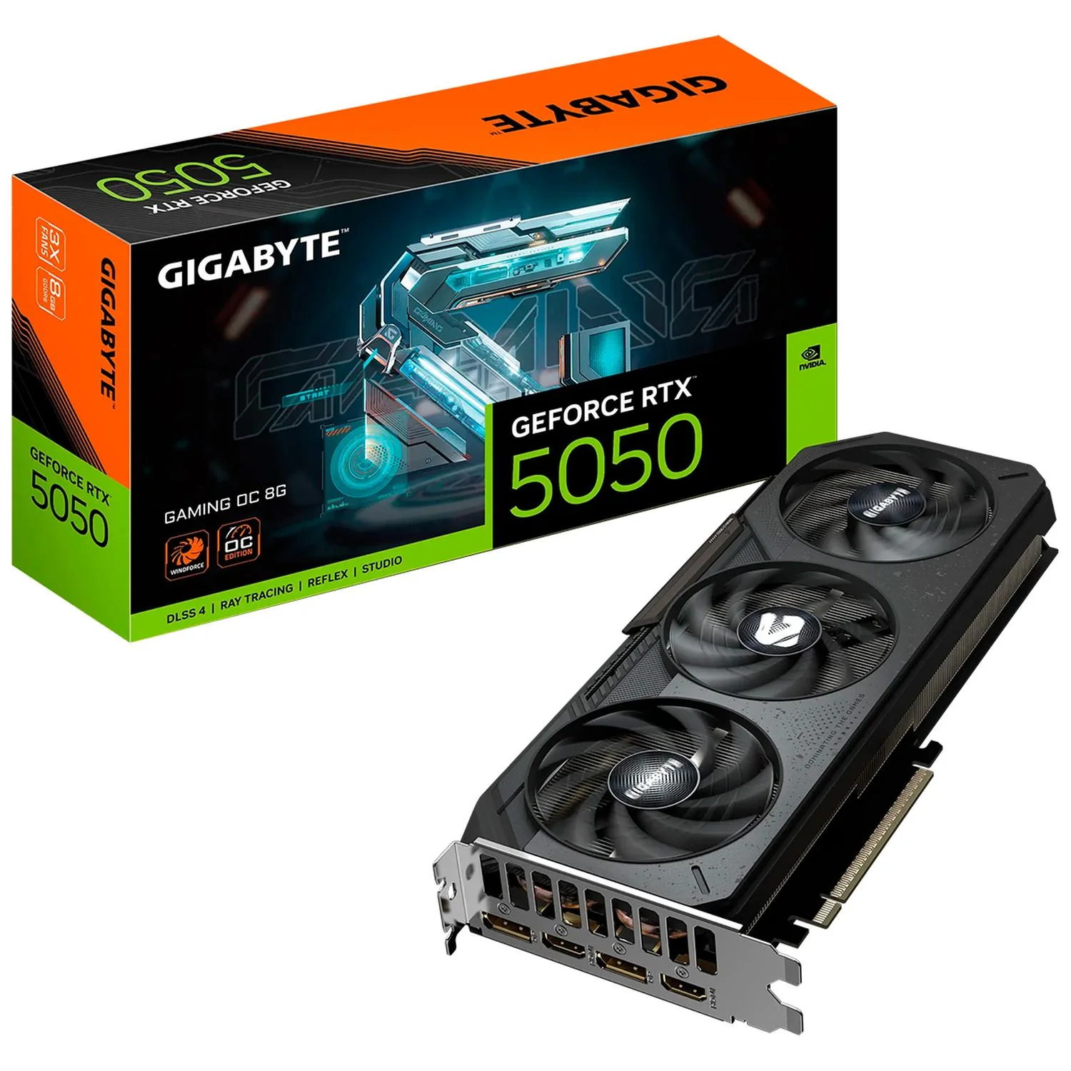 Tarjeta de Video GIGABYTE GeForce RTX 5050 GAMING OC Edition 8G GDDR6 GV-N5050GAMING OC-8GD