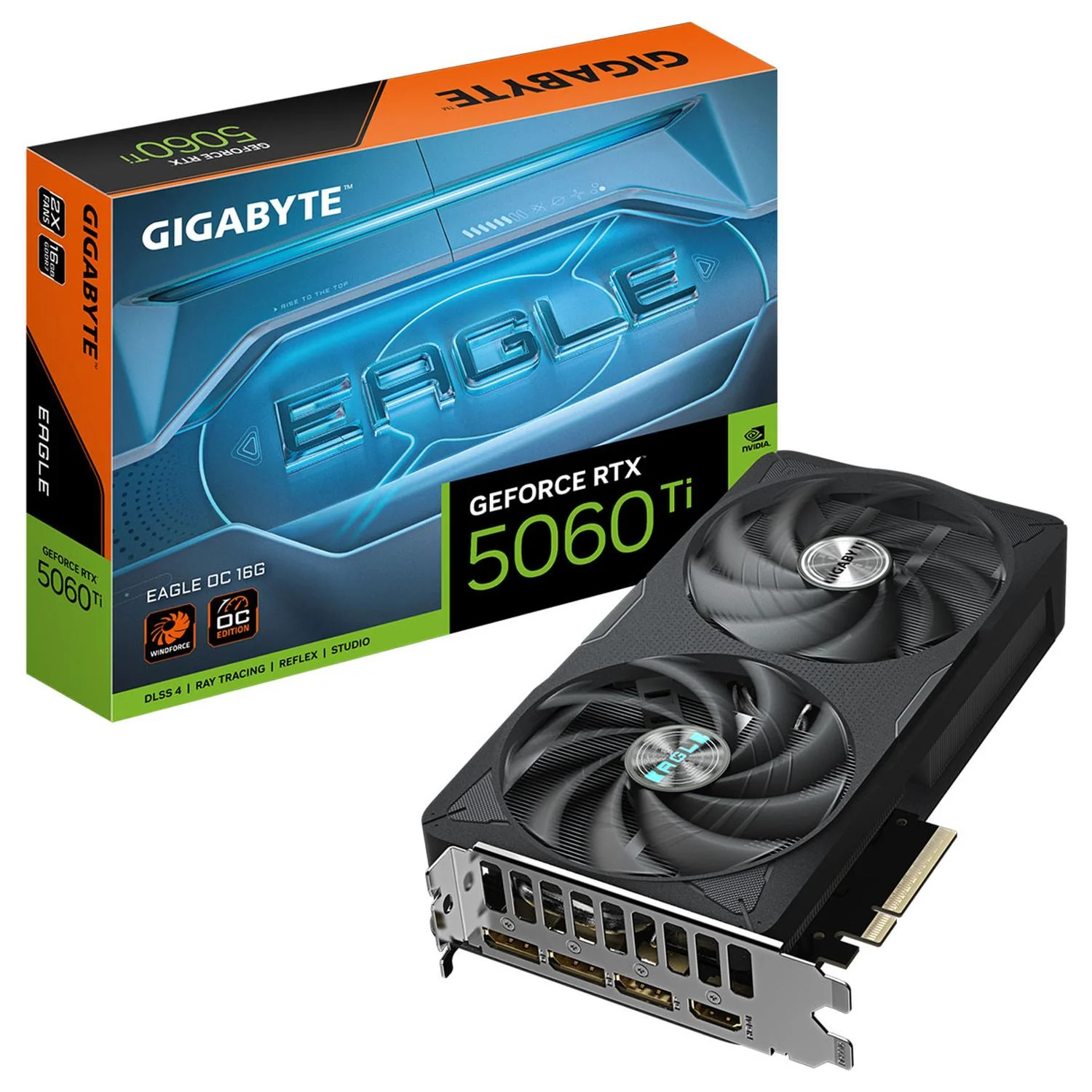 Tarjeta de Video GIGABYTE GeForce RTX 5060 Ti EAGLE OC 16GB GDDR7 GV-N506TEAGLE OC-16GD