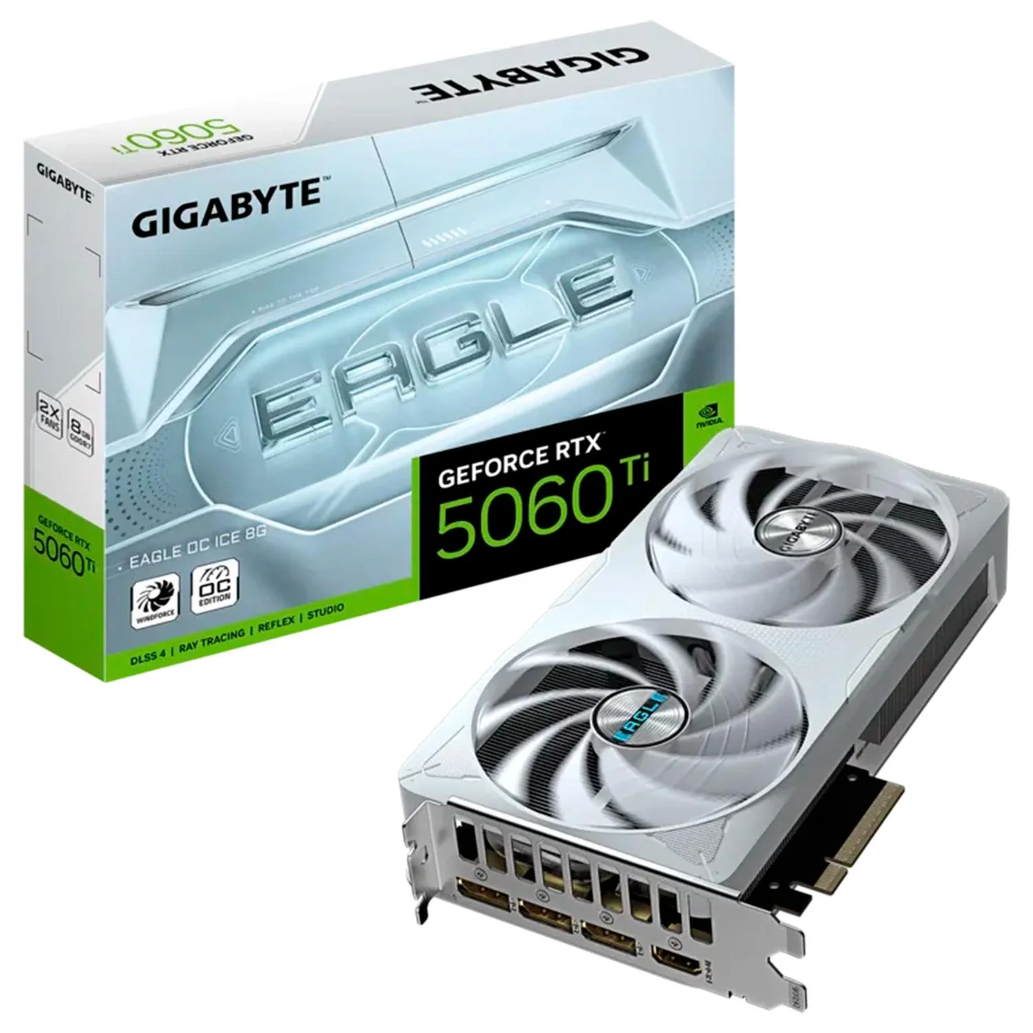 Tarjeta de Video GIGABYTE GeForce RTX 5060 Ti EAGLE OC ICE 8G GDDR7 GV-N506TEAGLEOC ICE-8GD