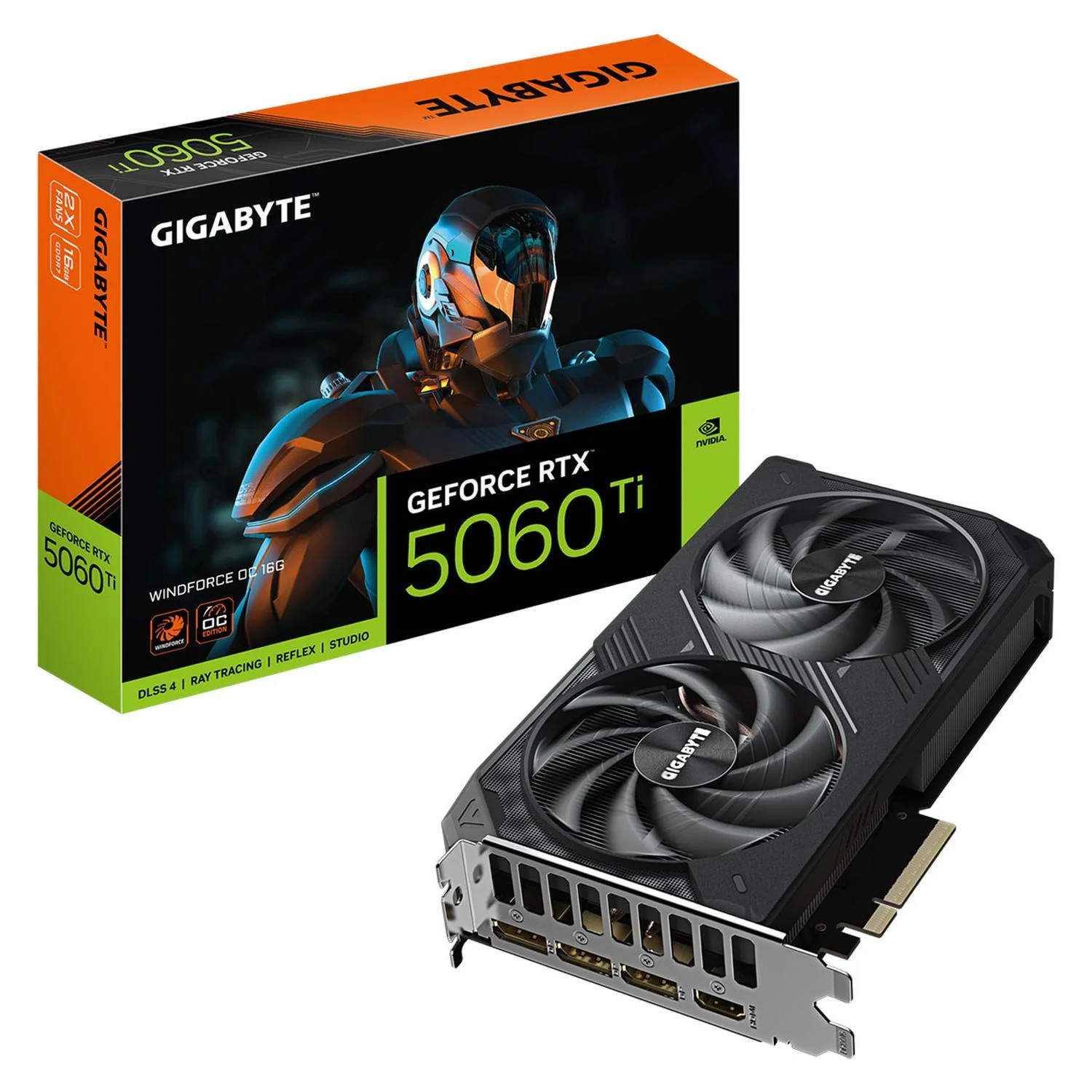 Tarjeta de Video GIGABYTE GeForce RTX 5060 Ti WINDFORCE OC 16GB GDDR7 GV-N506TWF2OC-16GD