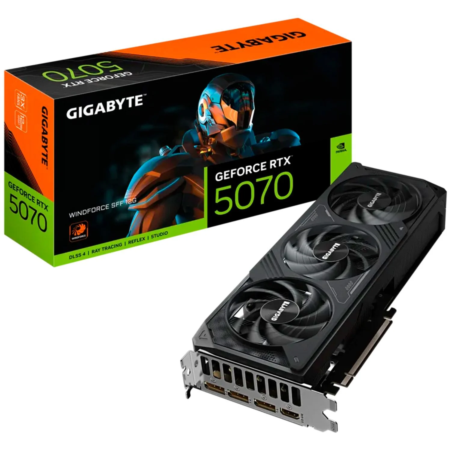 Tarjeta de Video GIGABYTE GeForce RTX 5070 WINDFORCE OC 12G GDDR7 GV-N5070WF3-12GD