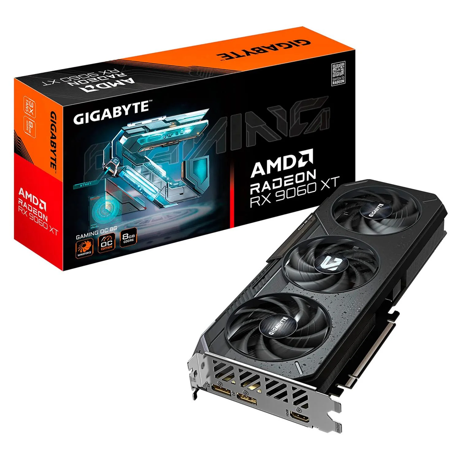 Tarjeta de Video GIGABYTE Radeon RX 9060 XT GAMING OC 8GB GDDR6 GV-R9060XTGAMING OC-8GD