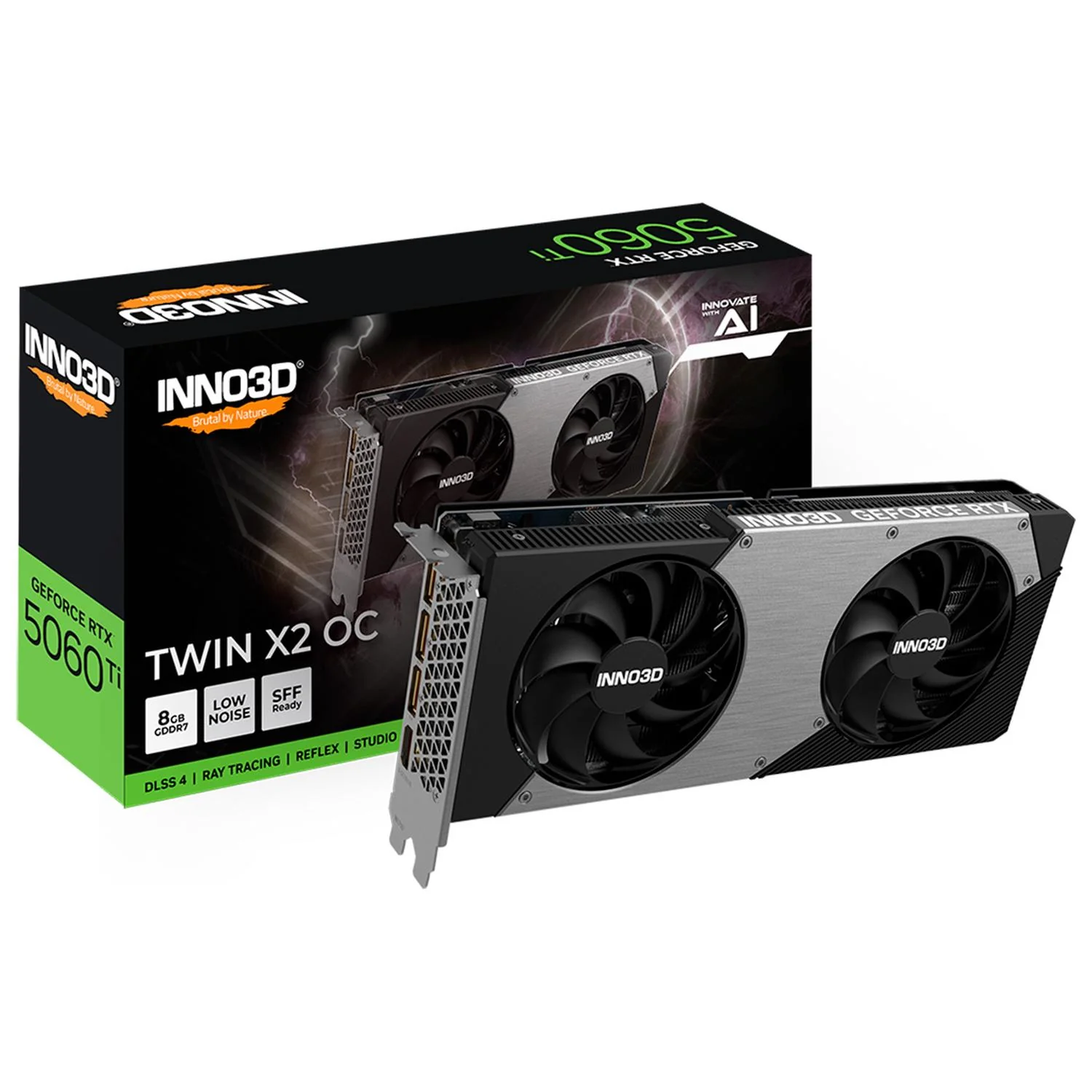 Tarjeta de Video INNO3D GeForce RTX 5060 Ti TWIN X2 OC 8GB GDDR7 N506T2-08D7X-193075N