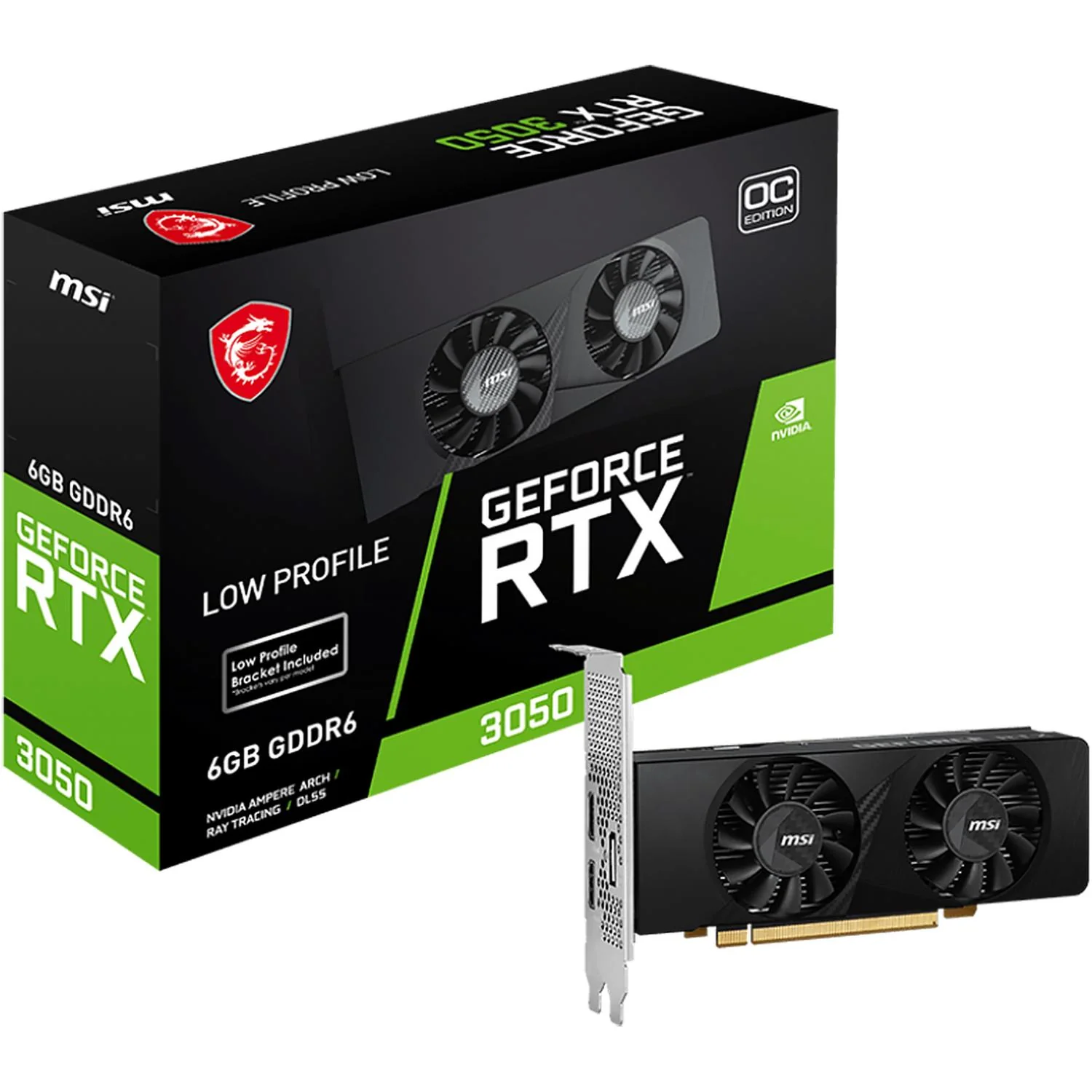 Tarjeta de Video MSI GeForce RTX 3050 LP 6G OC 6GB GDDR6
