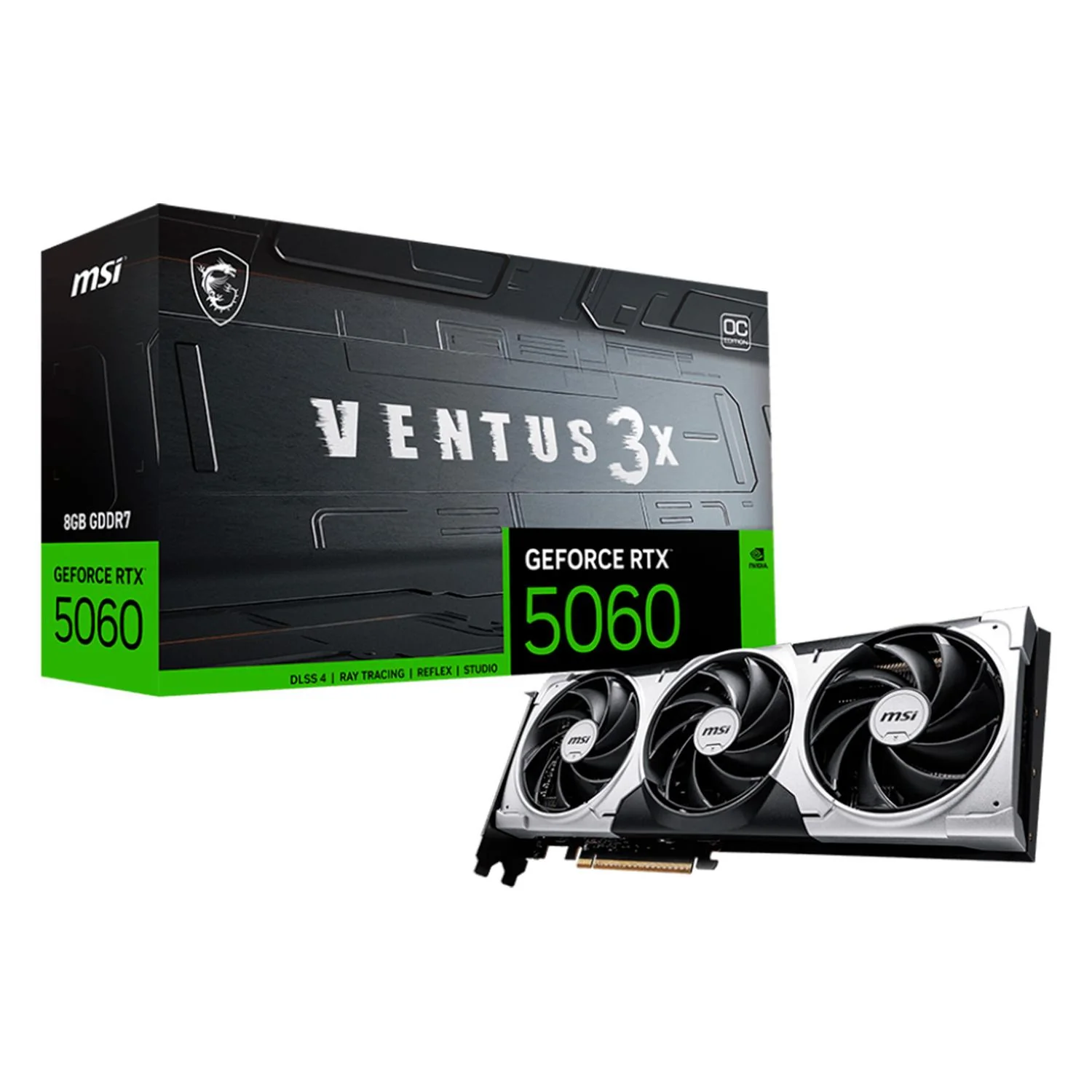 Tarjeta de Video MSI GeForce RTX 5060 8G VENTUS 3X OC 8GB GDDR7 G5060-8V3C