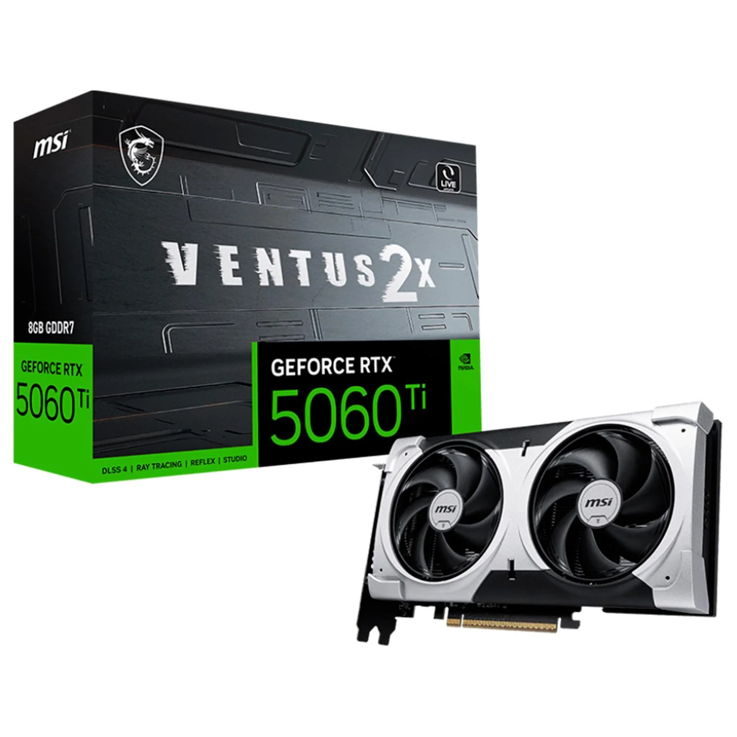 Tarjeta de Video MSI GeForce RTX 5060 Ti VENTUS 2X PLUS 8GB GDDR7 G506T-8V2P