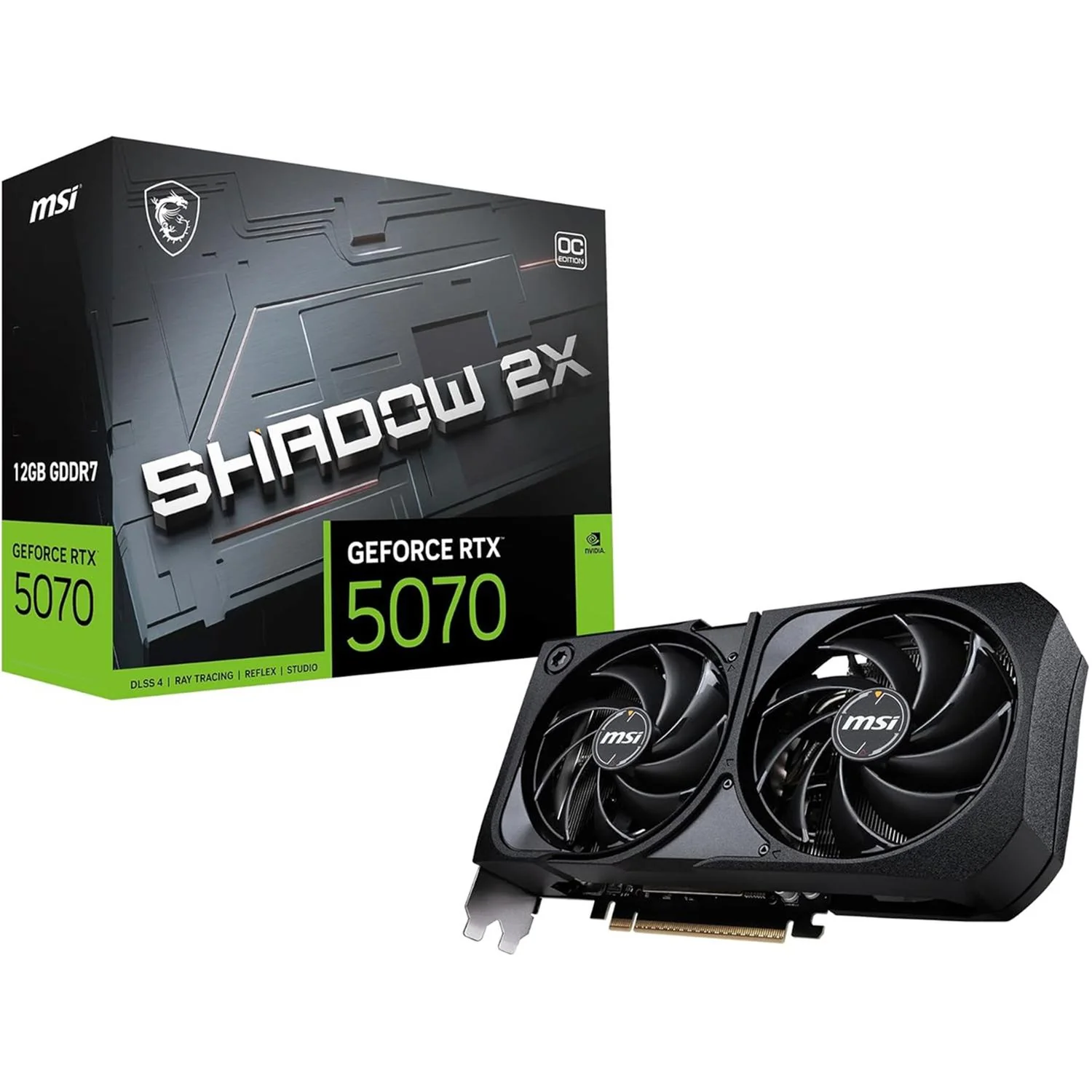 Tarjeta de Video MSI GeForce RTX 5070 SHADOW 2X OC 12GB GDDR7 G5070-12S2C