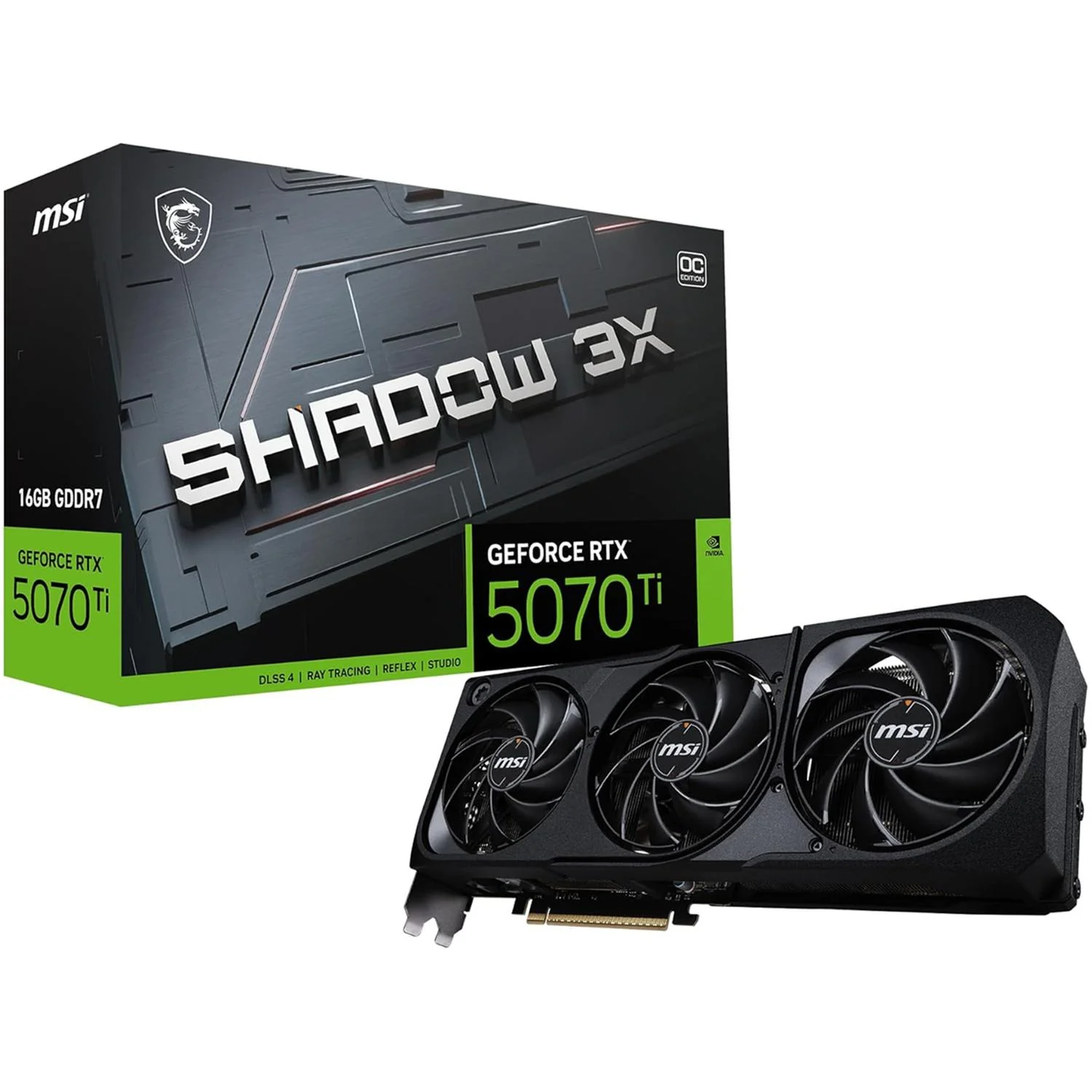 Tarjeta de Video MSI GeForce RTX 5070 Ti SHADOW 3X OC 16GB GDDR7 G507T-16S3C
