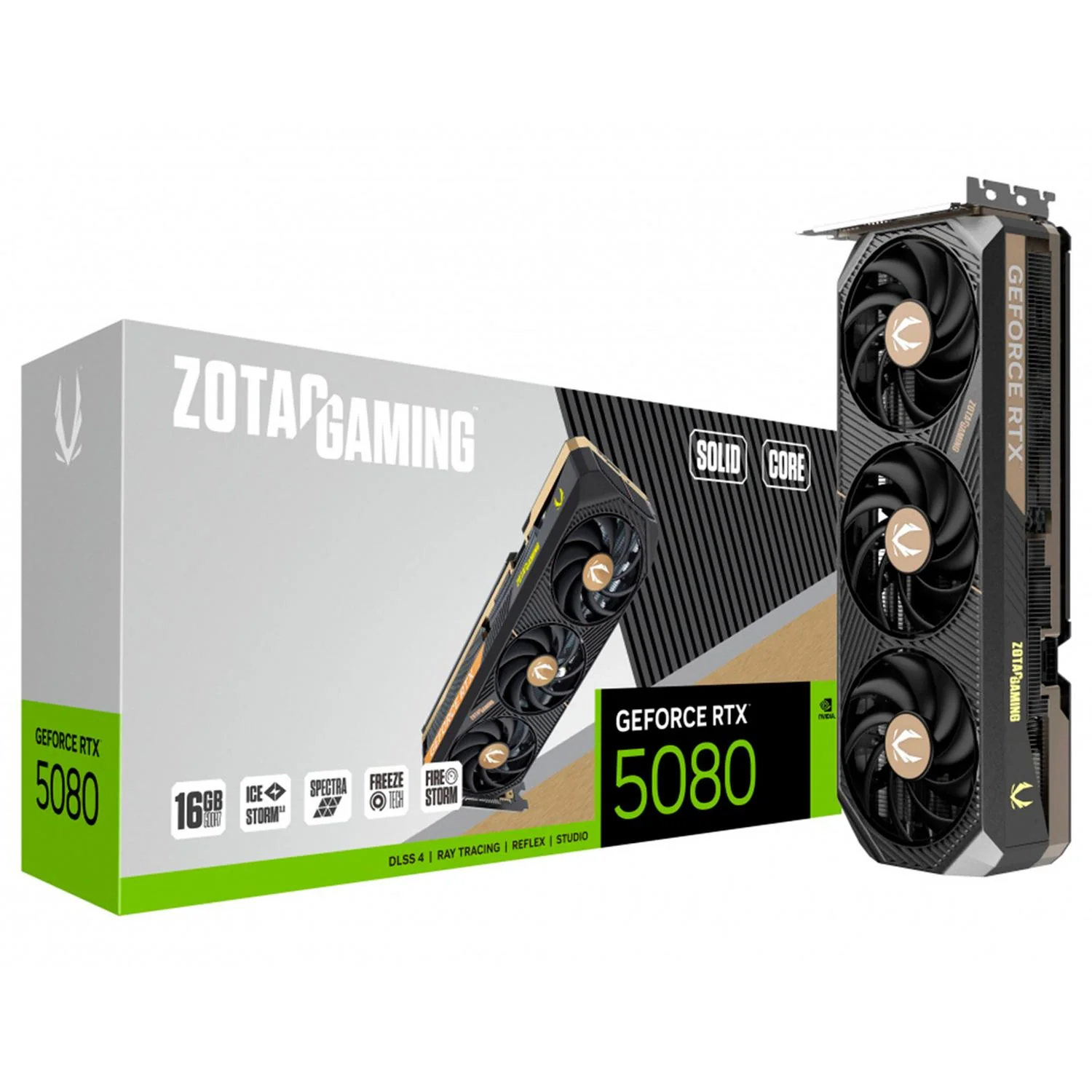 Tarjeta de Video ZOTAC GAMING GeForce RTX 5080 SOLID CORE 16GB GDDR7 ZT-B50800D2-10P