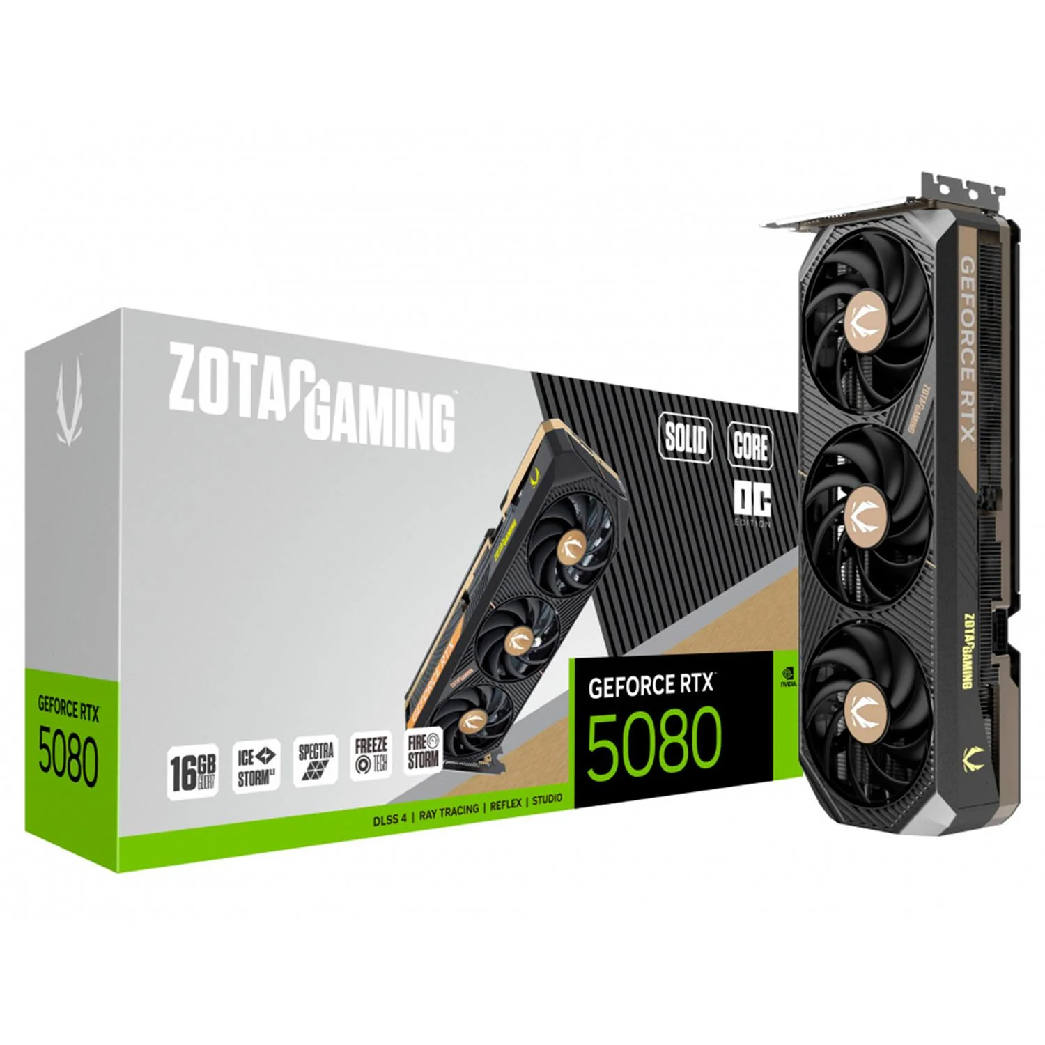 Tarjeta de Video ZOTAC GAMING GeForce RTX 5080 SOLID CORE OC 16GB GDDR7 ZT-B50800J2-10P