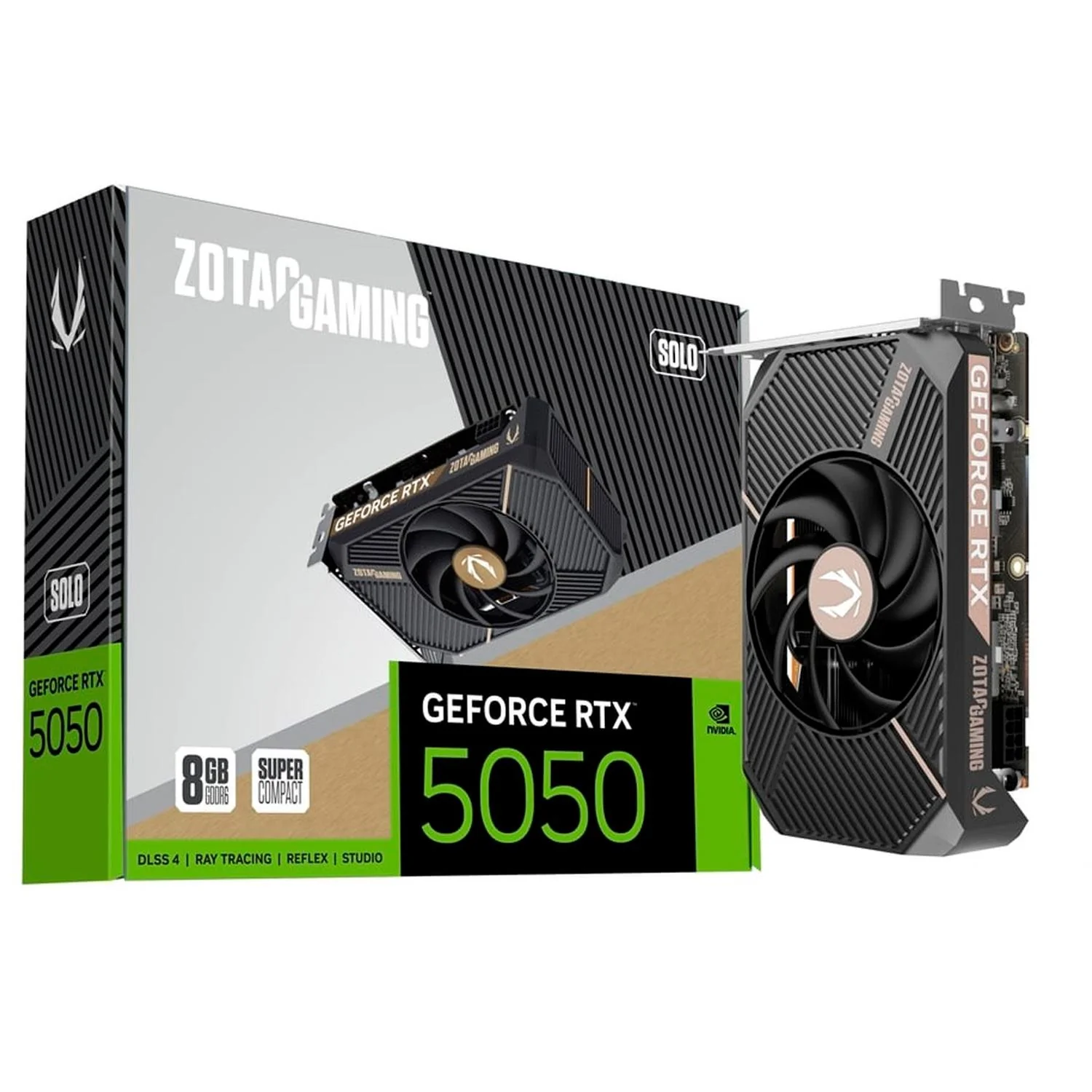 Tarjeta de Video ZOTAC Gaming Nvidia GeForce RTX 5050 SOLO 8GB GDDR6 DLSS4 PCI Express 5.0 IA ZT-B50500G-10L