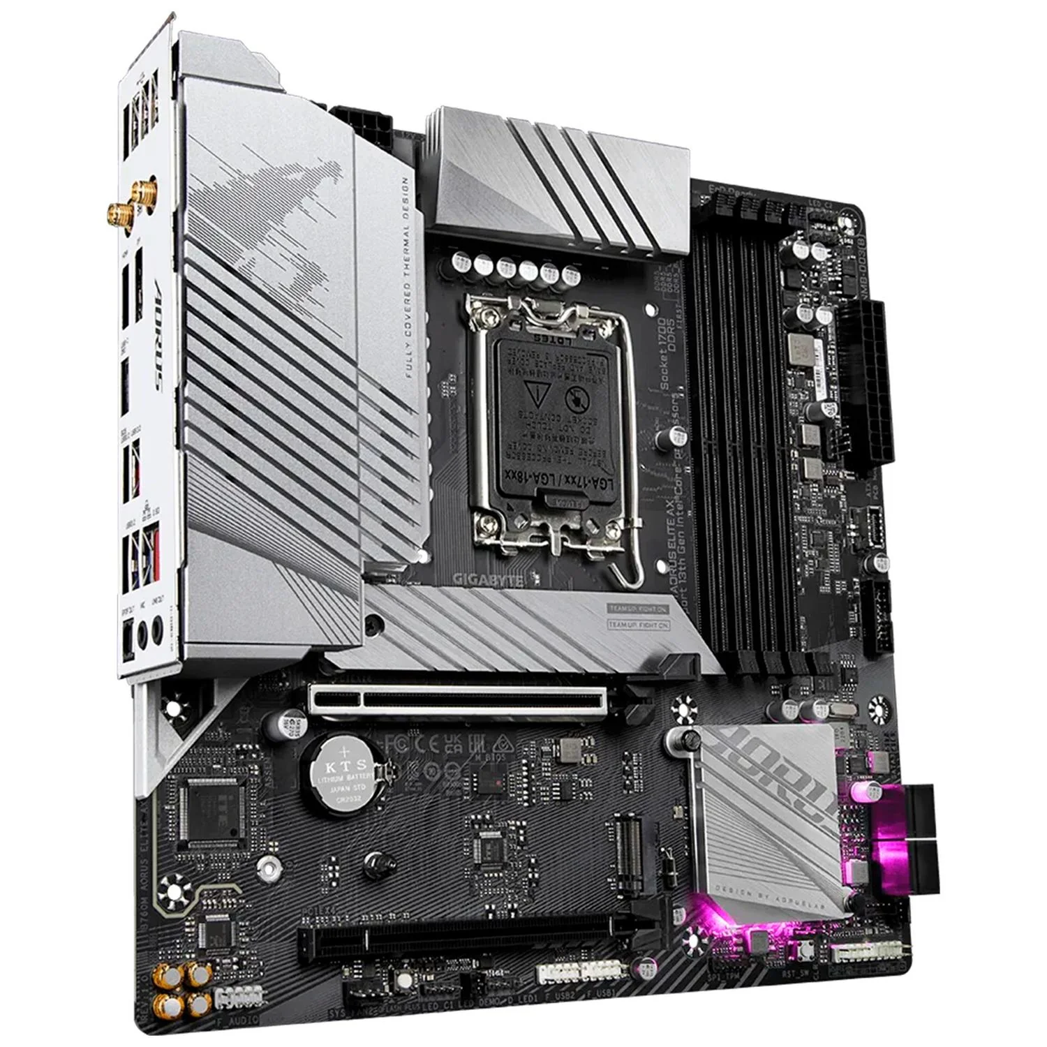 Tarjeta Madre AORUS B760M AORUS ELITE AX LGA 1700 4x DDR5 2x M.2 PCIe 4.0 USB-C WIFI 6 BT 5.3 Micro - Image 3
