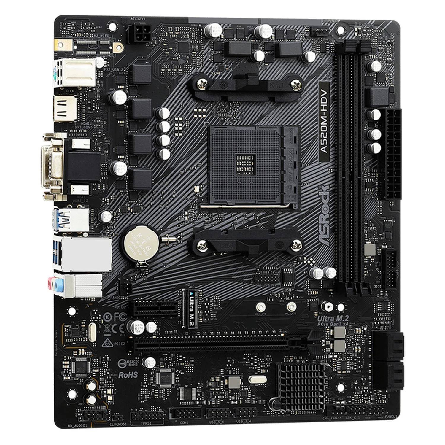 Tarjeta Madre ASROCK A520M-HDV AM4 2x DDR4 1x M.2 PCIe 3.0 Micro ATX - Image 4