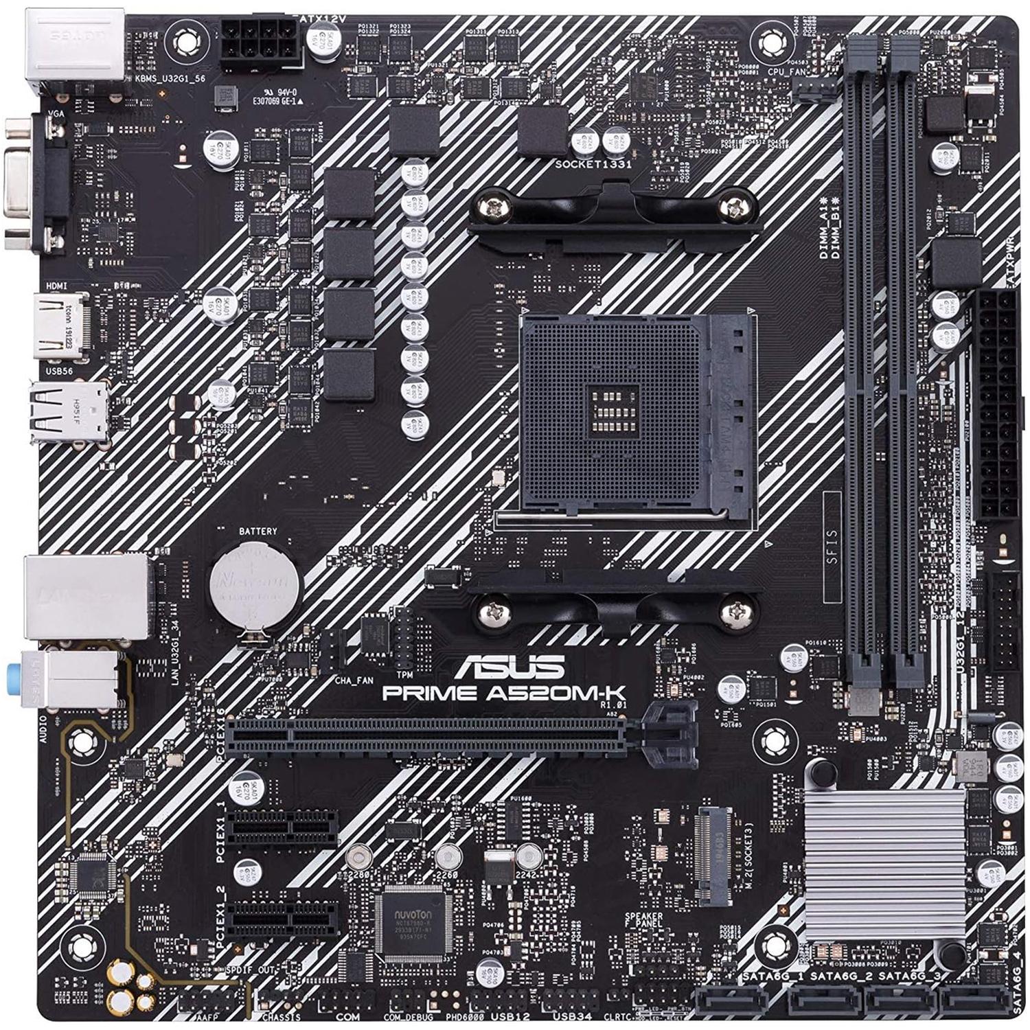 Tarjeta Madre ASUS PRIME A520M-K AM4 2x DDR4 1x M.2 PCIe 3.0 Micro ATX - Image 3