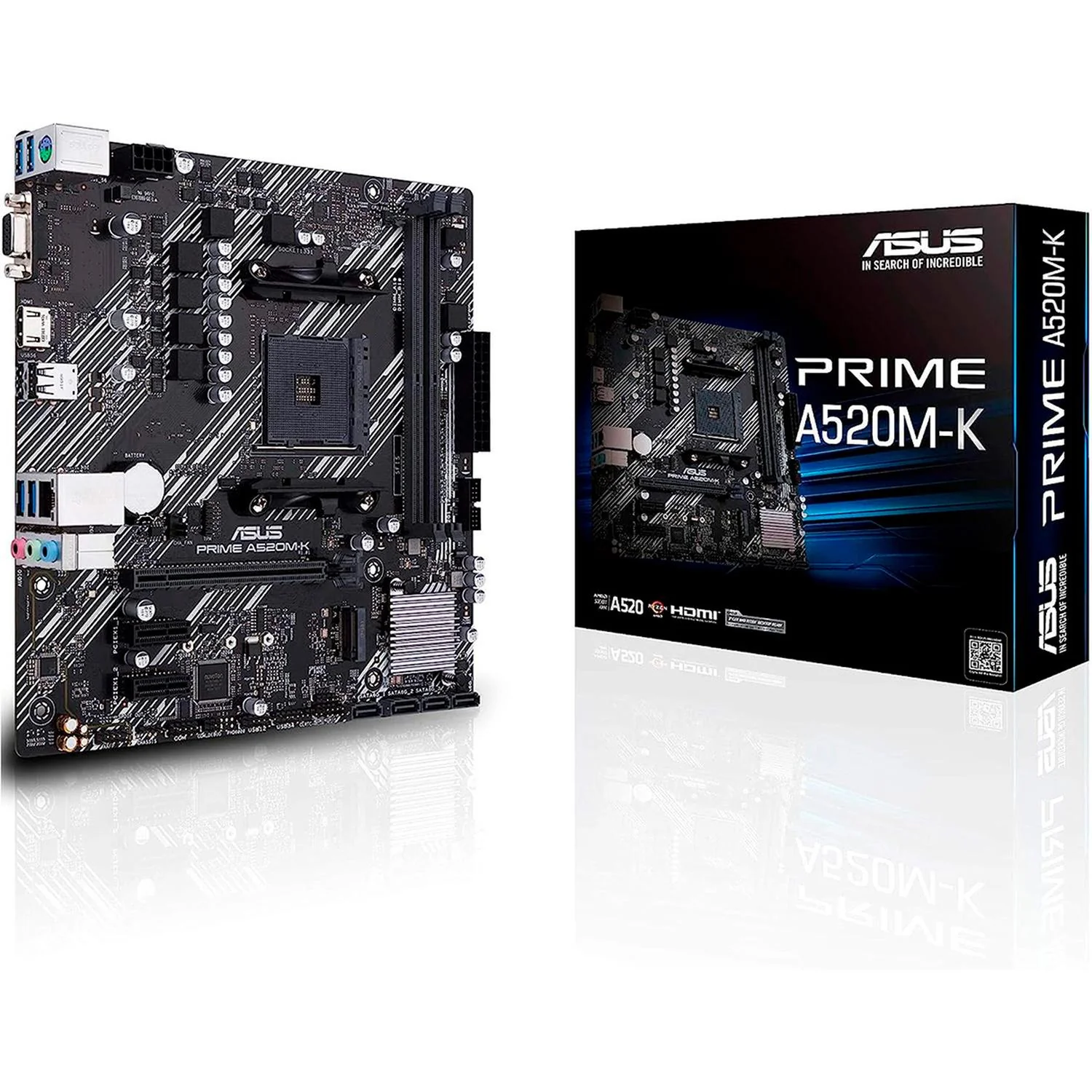 Tarjeta Madre ASUS PRIME A520M-K AM4 2x DDR4 1x M.2 PCIe 3.0 Micro ATX-RM