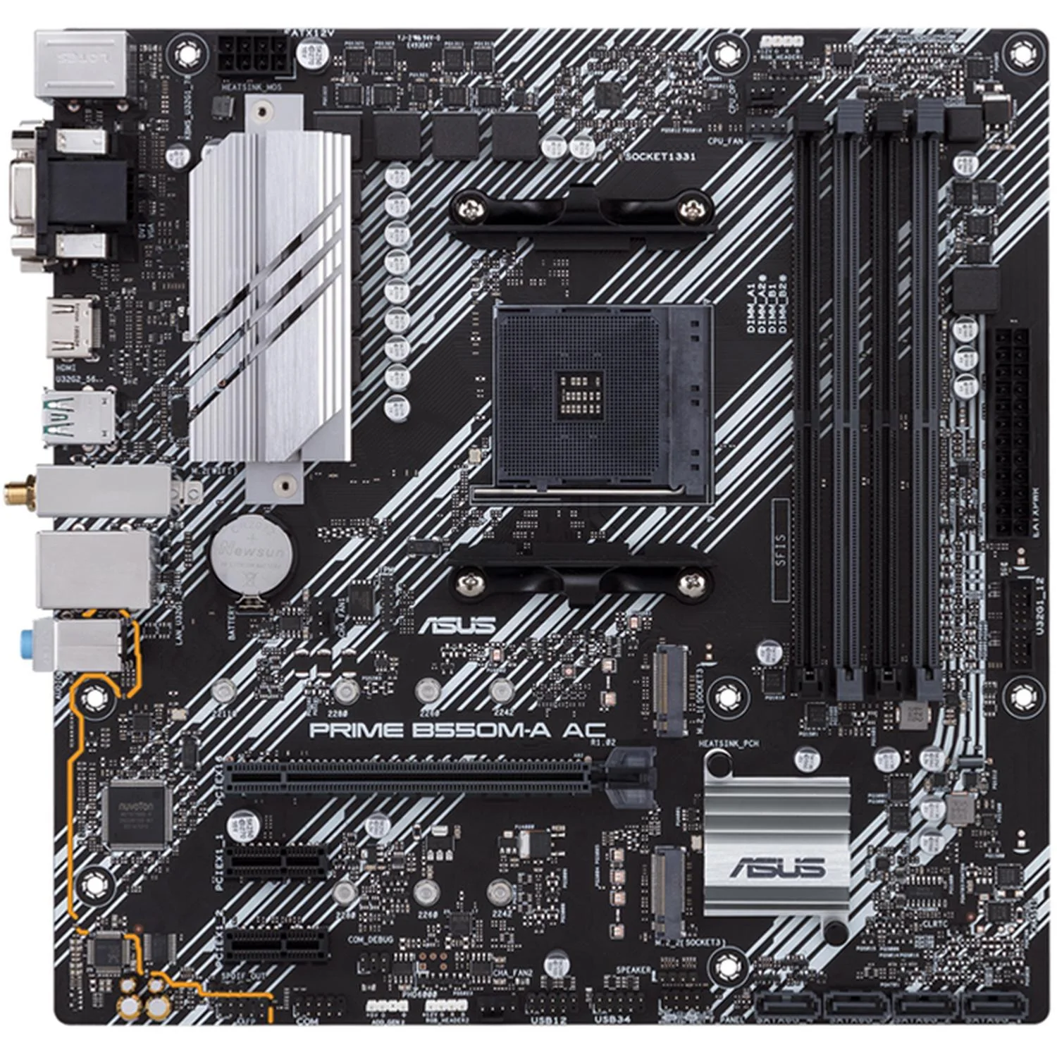 Tarjeta Madre ASUS PRIME B550M-A AC AM4 4x DDR4 2x M.2 PCIe 4.0 WIFI BT 5.0 Micro ATX - Image 3