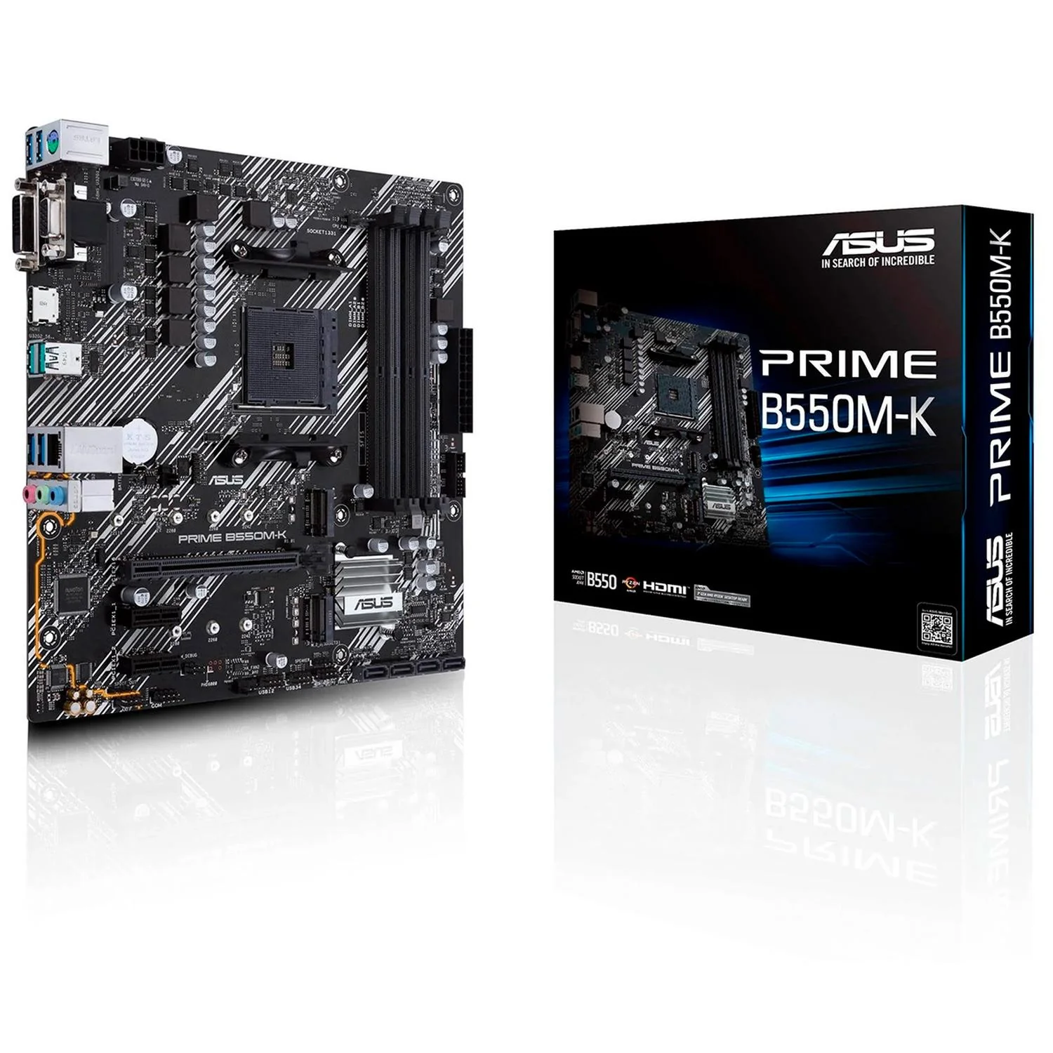 Tarjeta Madre ASUS PRIME B550M-K AM4 4x DDR4 2x M.2 PCIe 4.0 Micro ATX