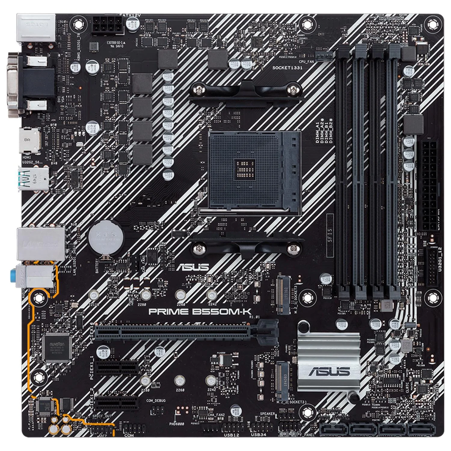 Tarjeta Madre ASUS PRIME B550M-K AM4 4x DDR4 2x M.2 PCIe 4.0 Micro ATX - Image 2