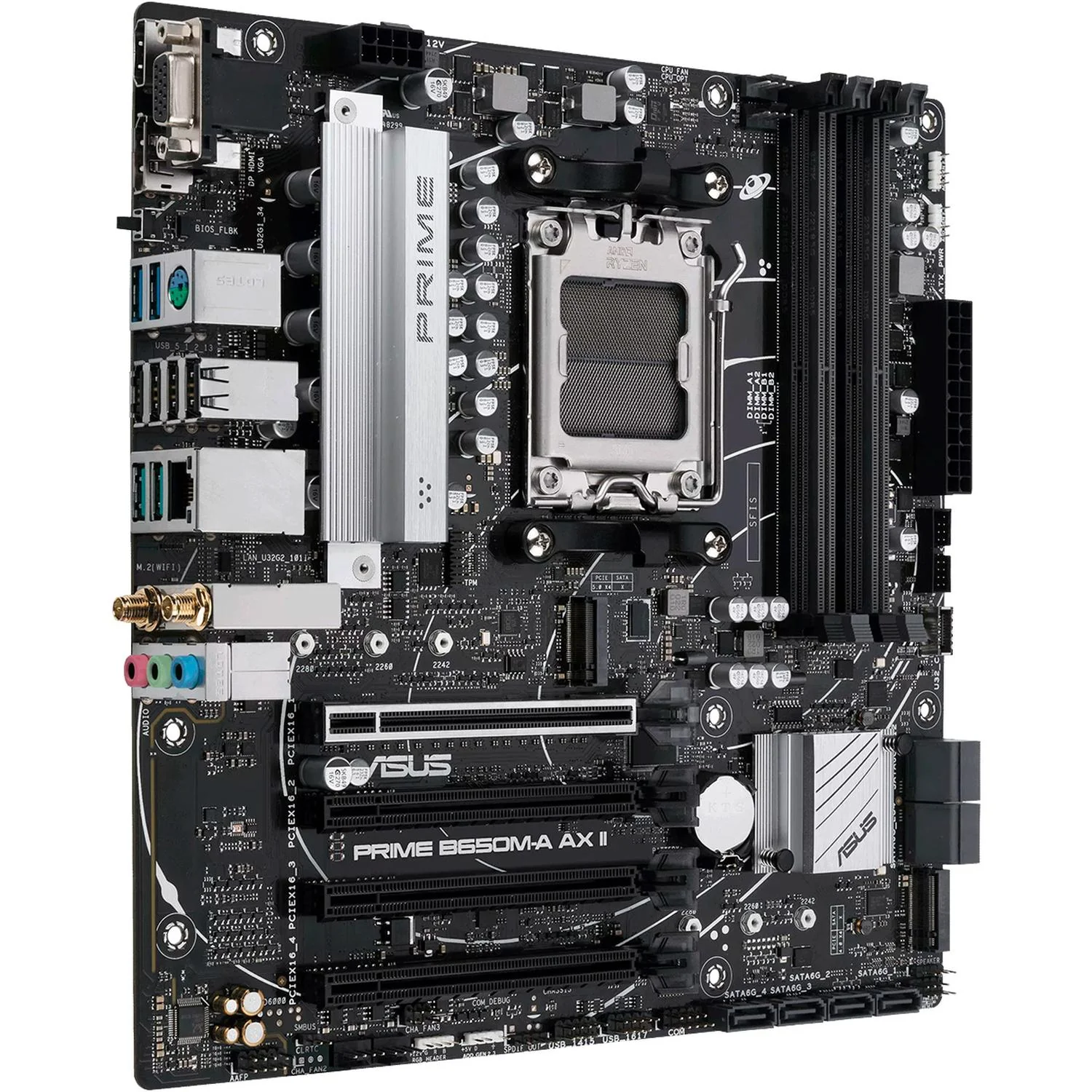 Tarjeta Madre ASUS PRIME B650M-A AX II-CSM AM5 4x DDR5 2x M.2 PCIe 5.0 USB-C WIFI 6 BT 5.2 Micro ATX - Image 3
