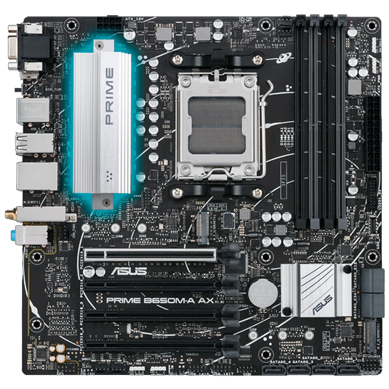 Tarjeta Madre ASUS PRIME B650M-A AX II-CSM AM5 4x DDR5 2x M.2 PCIe 5.0 USB-C WIFI 6 BT 5.2 Micro ATX - Image 5