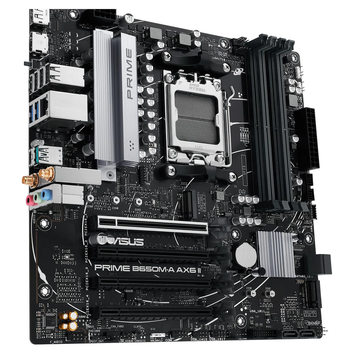 Tarjeta Madre ASUS PRIME B650M-A AX6 II AM5 4x DDR5 2x M.2 PCIe 4.0 USB-C WIFI 6 BT 5.3 Micro ATX - Image 4