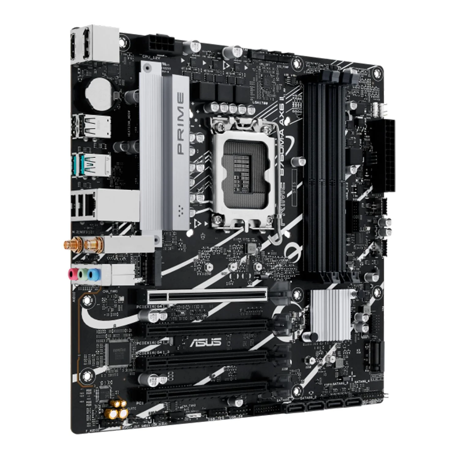 Tarjeta Madre ASUS PRIME B760M-A AX6 II LGA 1700 4x DDR5 3x M.2 PCIe 4.0 2x USB-C WIFI 6 BT 5.3 Micro ATX - Image 3