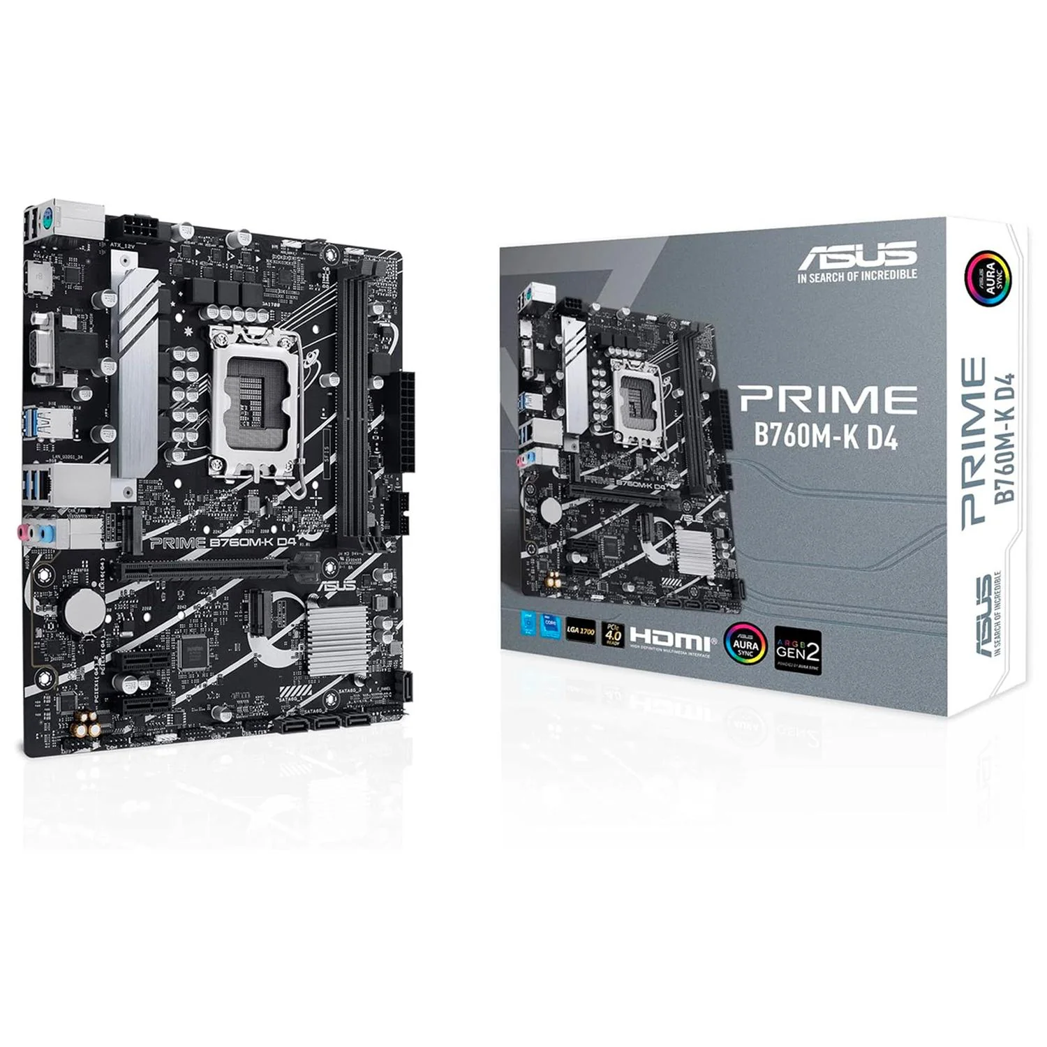 Tarjeta Madre ASUS PRIME B760M-K D4 LGA 1700 2x DDR4 2x M.2 PCIe 4.0 Micro ATX