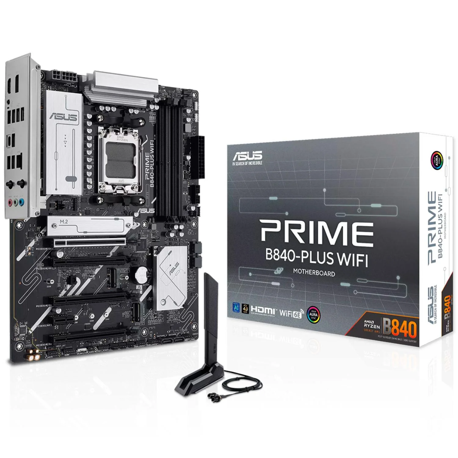 Tarjeta Madre ASUS PRIME B840-PLUS WIFI AM5 4x DDR5 3x M.2 PCIe 4.0 USB-C WIFI 6E BT 5.3 ATX