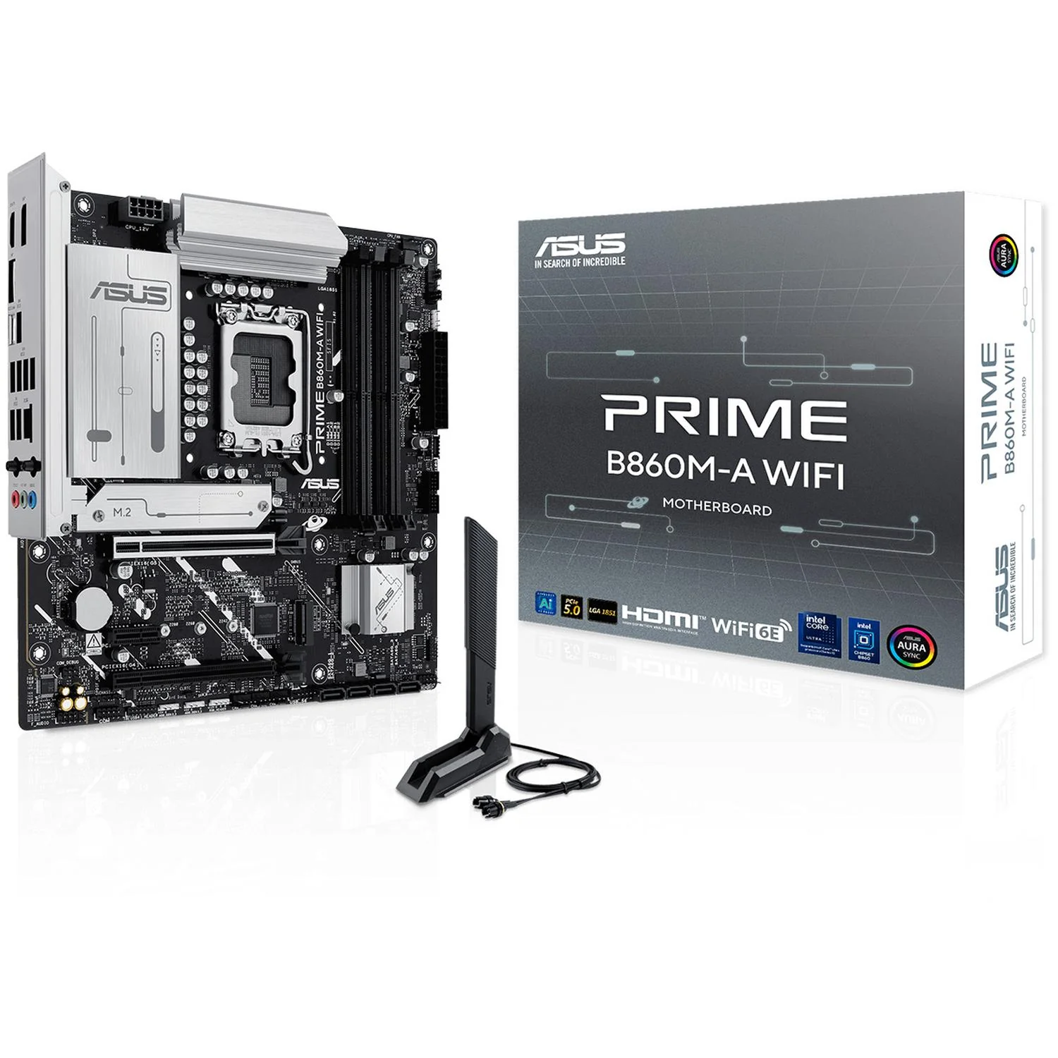 Tarjeta Madre ASUS PRIME B860M-A WIFI LGA 1851 4x DDR5 2x M.2 PCIe 5.0 USB-C WIFI 6E BT 5.3 Micro AT