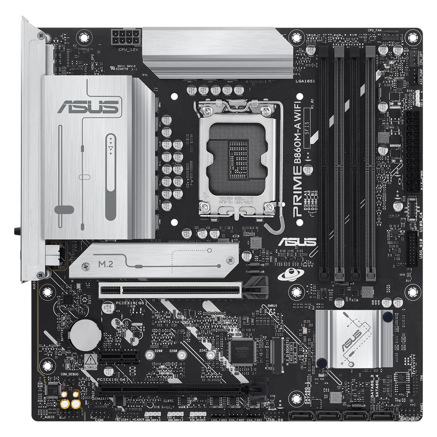 Tarjeta Madre ASUS PRIME B860M-A WIFI LGA 1851 4x DDR5 2x M.2 PCIe 5.0 USB-C WIFI 6E BT 5.3 Micro AT - Image 2