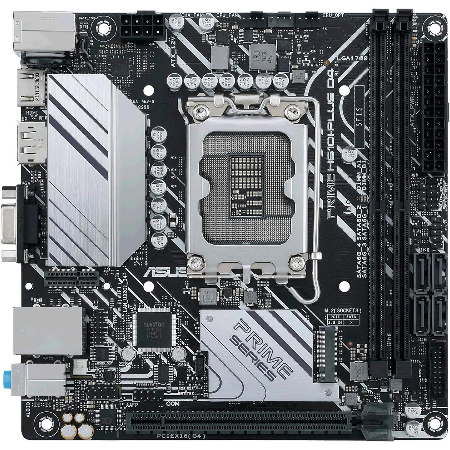 Tarjeta Madre ASUS PRIME H610I-PLUS D4-CSM 1700 2x DDR4 1x M.2 PCIe 4.0 Mini ITX