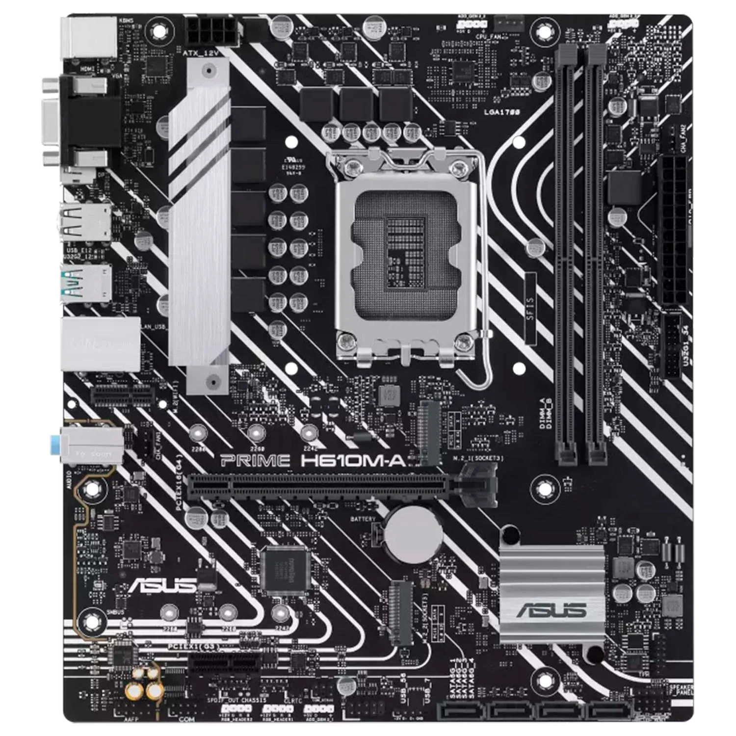 Tarjeta Madre ASUS PRIME H610M-A-CSM LGA 1700 2x DDR5 2x M.2 PCIe 4.0 Micro ATX - Image 2