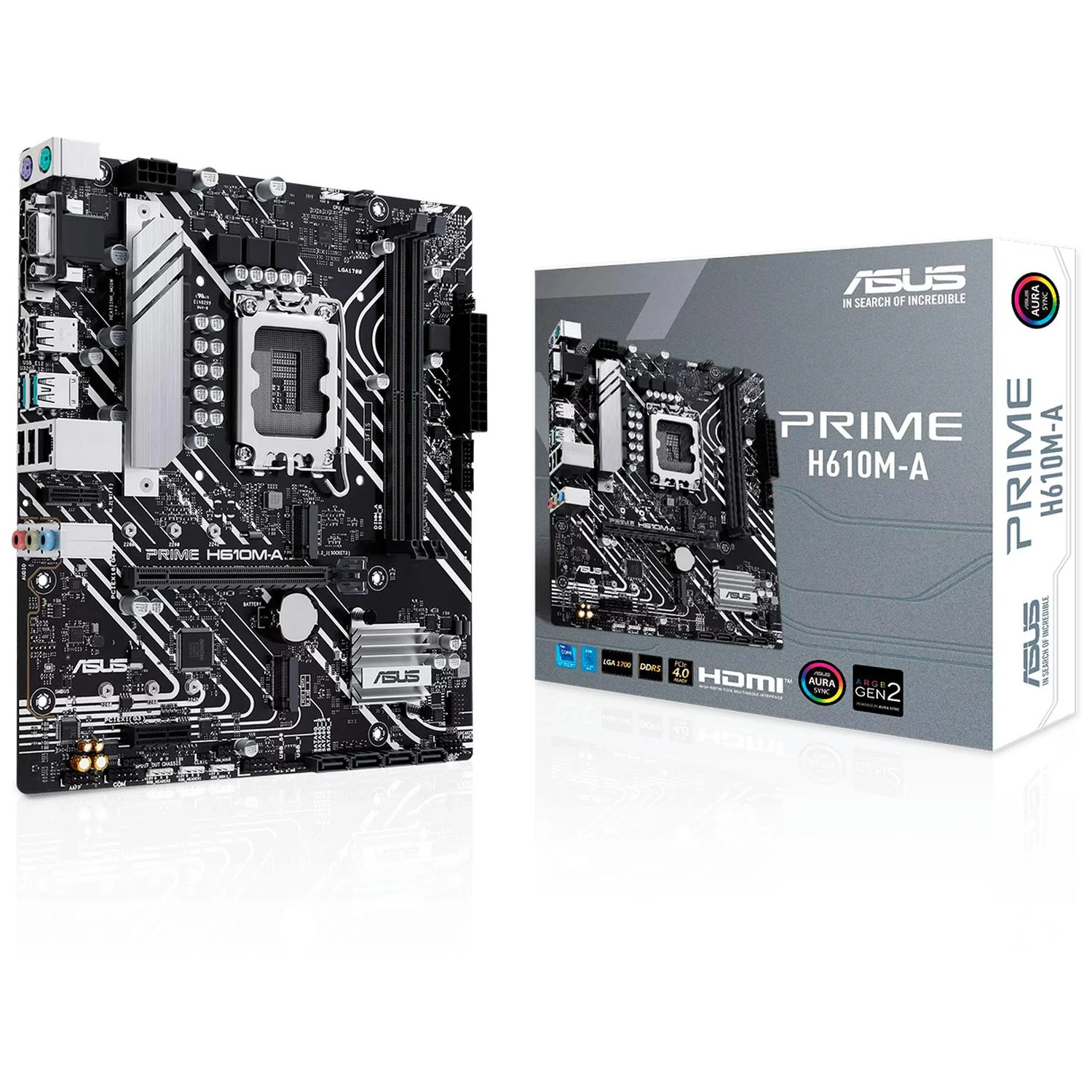 Tarjeta Madre ASUS PRIME H610M-A LGA 1700 2x DDR5 2x M.2 PCIe 4.0 Micro ATX