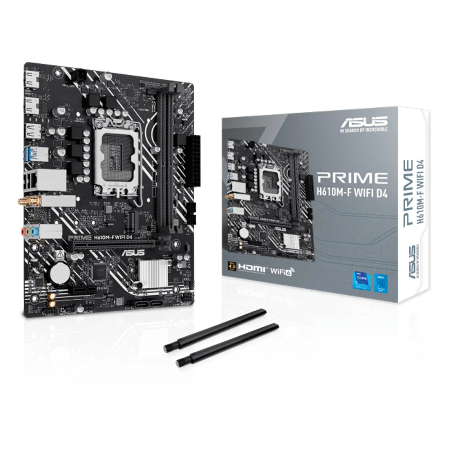 Tarjeta Madre ASUS PRIME H610M-F WIFI D4 LGA 1700 2x DDR4 1x M.2 PCIe 4.0 WiFI 6 BT 5.3 Micro ATX