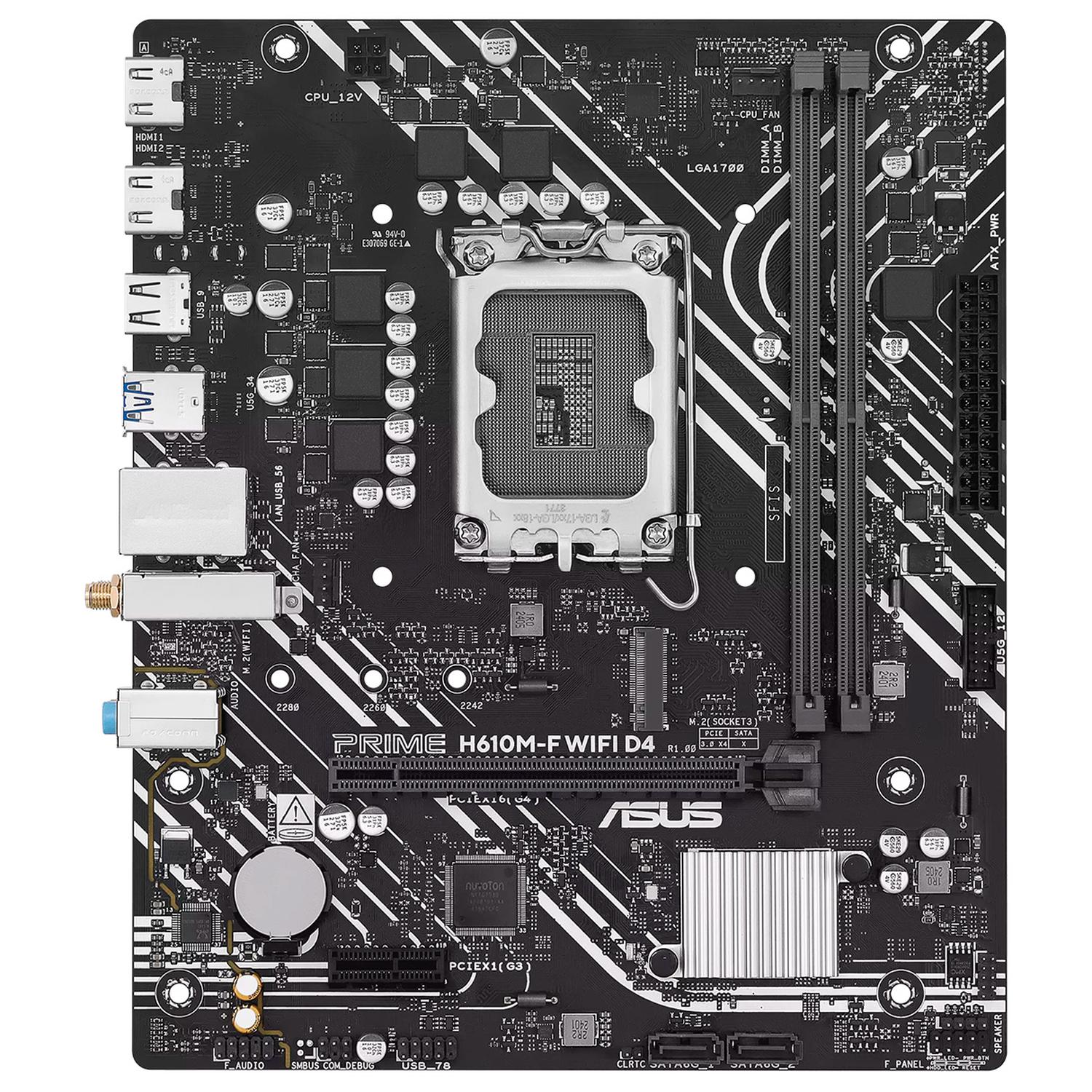 Tarjeta Madre ASUS PRIME H610M-F WIFI D4 LGA 1700 2x DDR4 1x M.2 PCIe 4.0 WiFI 6 BT 5.3 Micro ATX - Image 2