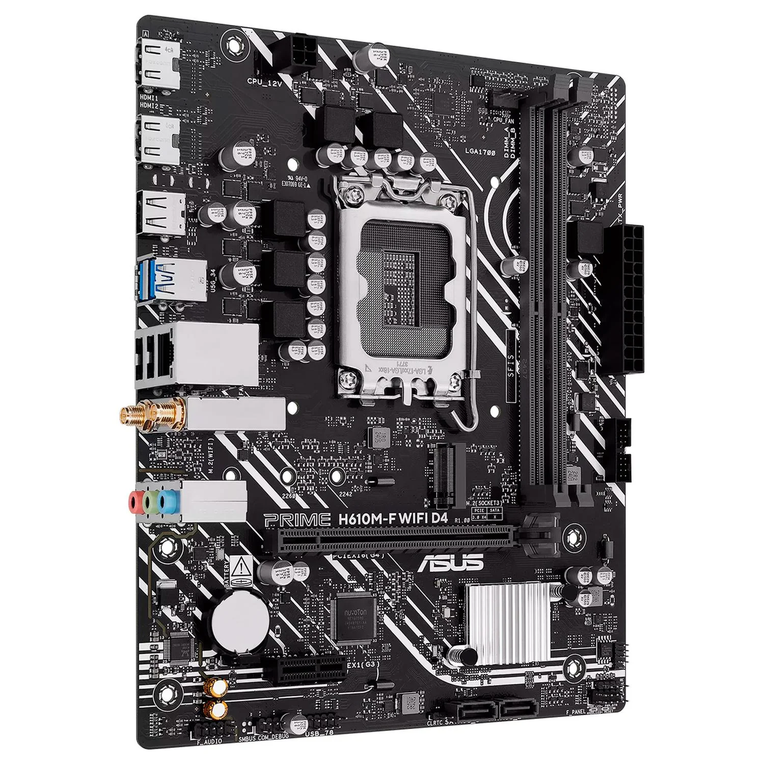 Tarjeta Madre ASUS PRIME H610M-F WIFI D4 LGA 1700 2x DDR4 1x M.2 PCIe 4.0 WiFI 6 BT 5.3 Micro ATX - Image 3
