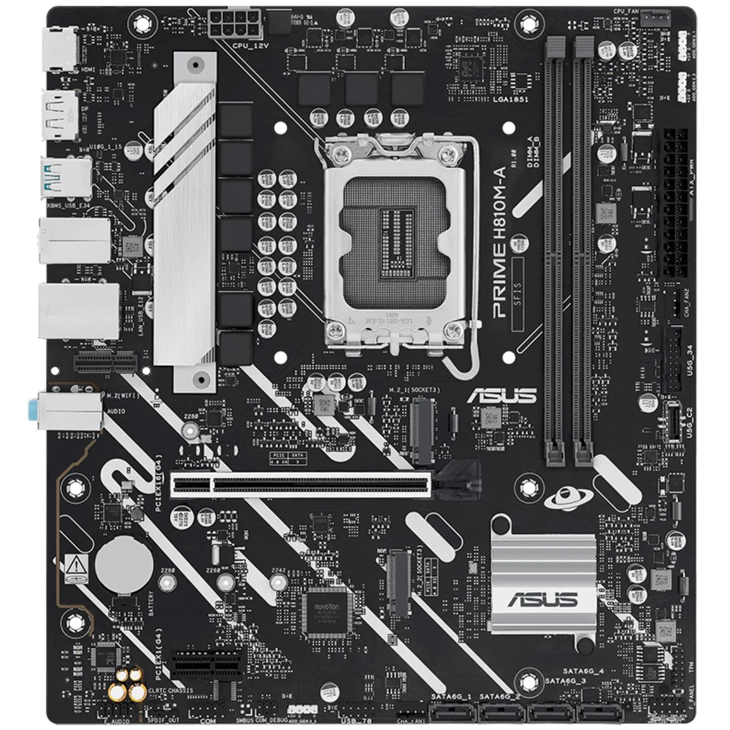 Tarjeta Madre ASUS PRIME H810M-A-CSM 1851 2x DDR5 2x M.2 PCIe 4.0 USB-C Micro ATX