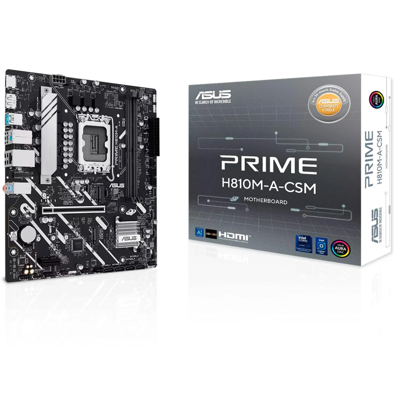 Tarjeta Madre ASUS PRIME H810M-A-CSM 1851 2x DDR5 2x M.2 PCIe 4.0 USB-C Micro ATX - Image 2