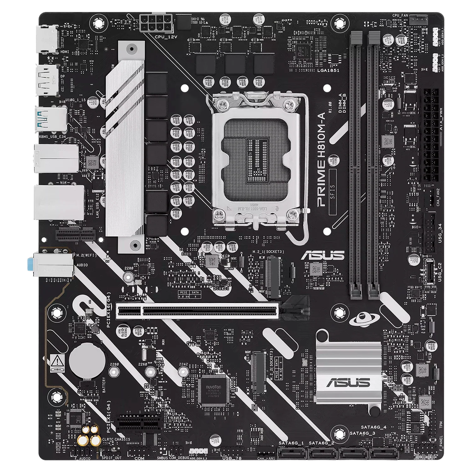 Tarjeta Madre ASUS PRIME H810M-A LGA 1851 2x DDR5 2x M.2 PCIe 4.0 USB-C Micro ATX - Image 2