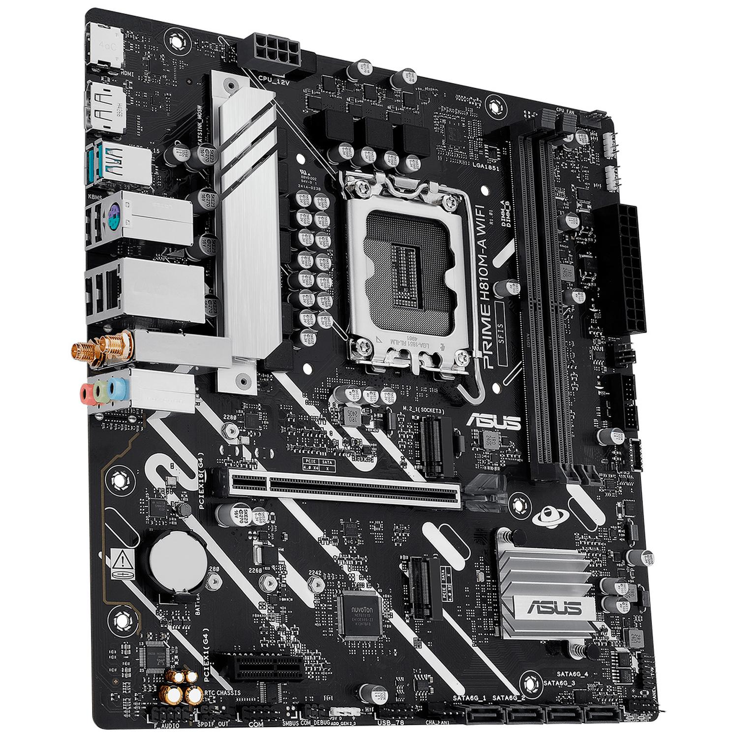 Tarjeta Madre ASUS PRIME H810M-A WIFI LGA 1851 2x DDR5 2x M.2 PCIe 4.0 USB-C WIFI 6E BT 5.3 Micro AT - Image 3