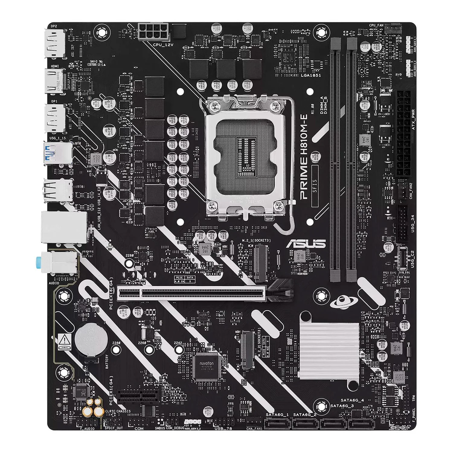 Tarjeta Madre ASUS PRIME H810M-E LGA 1851 2x DDR5 2x M.2 PCIe 4.0 Micro ATX - Image 2