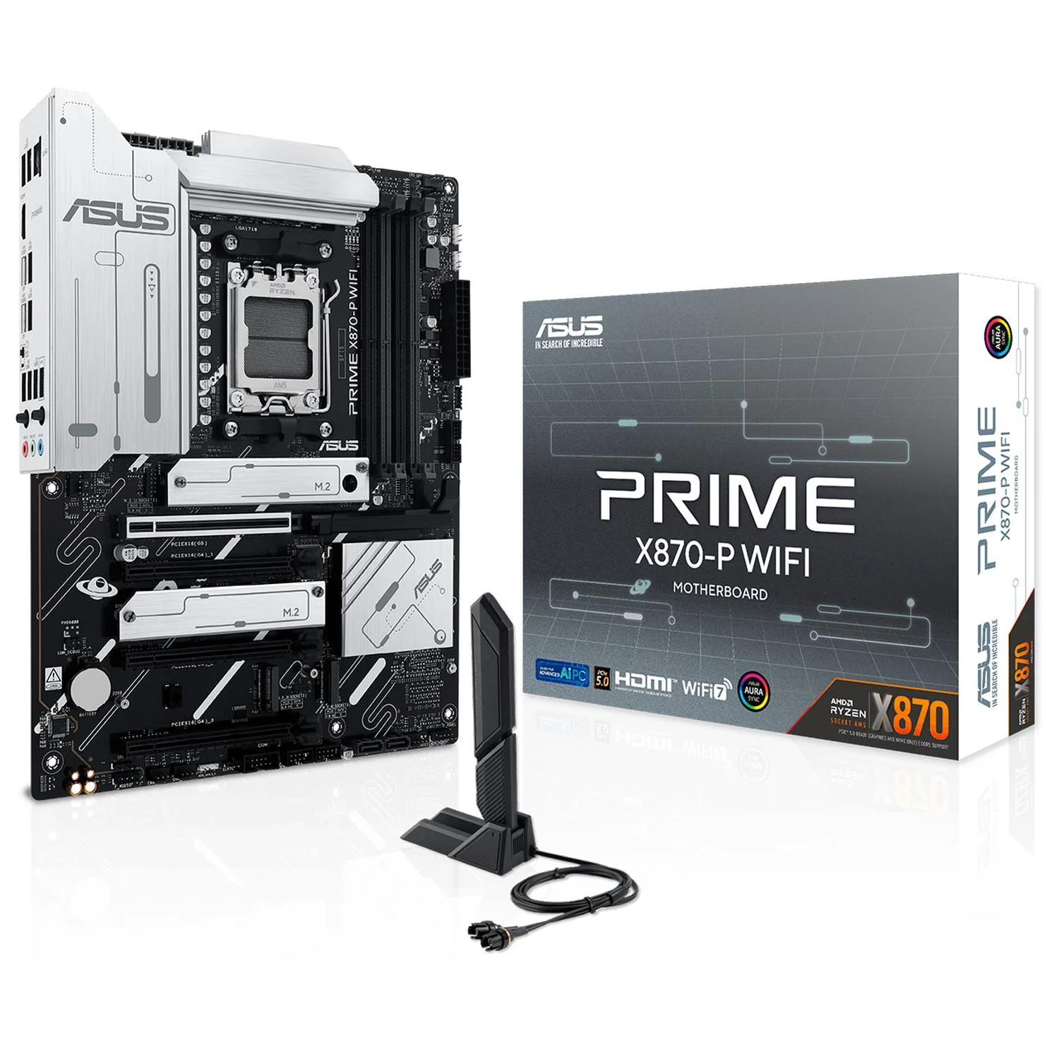 Tarjeta Madre ASUS PRIME X870-P WIFI AM5 4x DDR5 4x M.2 PCIe 5.0 USB-C WIFI 7 BT 5.4 ATX