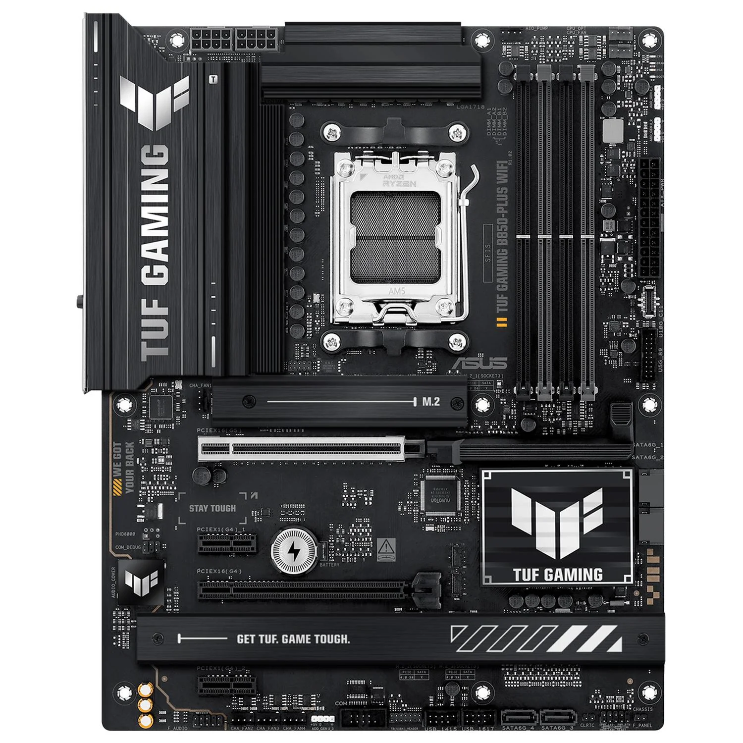Tarjeta Madre ASUS TUF GAMING B850-PLUS WIFI AM5 4x DDR5 3x M.2 PCIe 5.0 USB-C WIFI 7 BT 5.4 ATX - Image 2