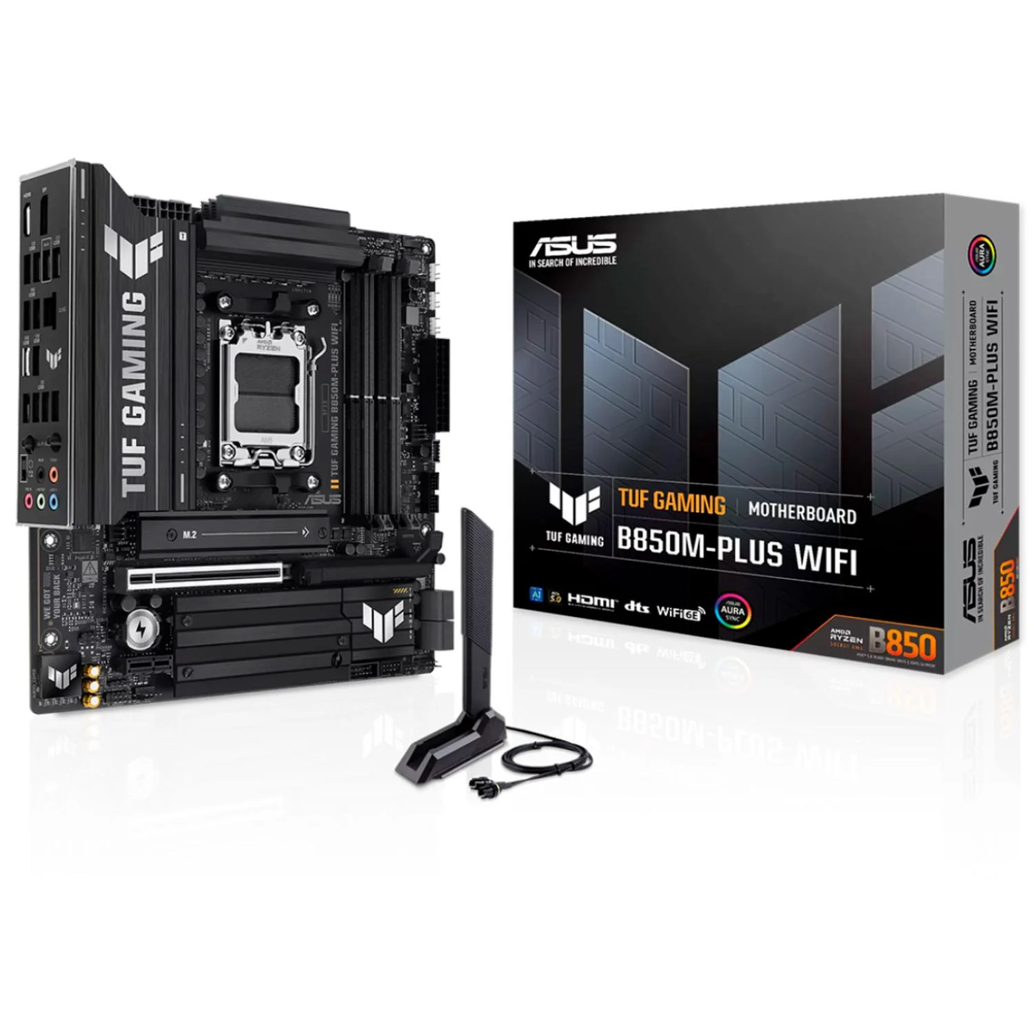 Tarjeta Madre ASUS TUF GAMING B850M-PLUS WIFI AM5 4x DDR5 3x M.2 PCIe 5.0 USB-C WIFI 6E BT 5.3 Micro