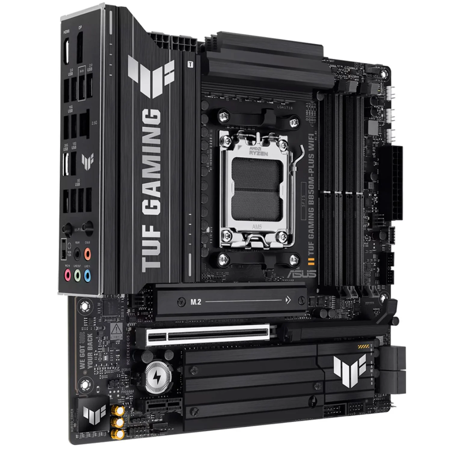 Tarjeta Madre ASUS TUF GAMING B850M-PLUS WIFI AM5 4x DDR5 3x M.2 PCIe 5.0 USB-C WIFI 6E BT 5.3 Micro - Image 5