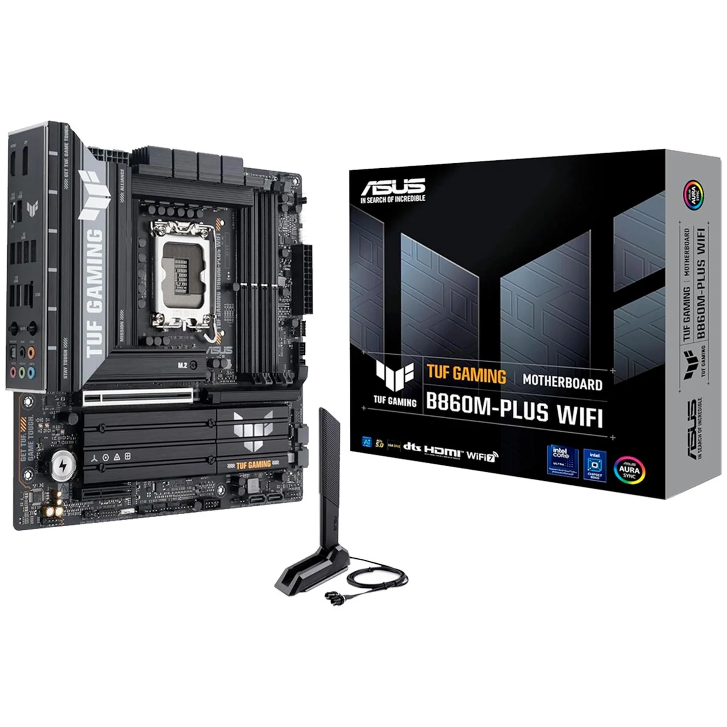 Tarjeta Madre ASUS TUF GAMING B860M-PLUS WIFI LGA1851 4x DDR5 3x M.2 PCIe 5.0 USB-C WIFI 7 BT 5.4 Micro ATX