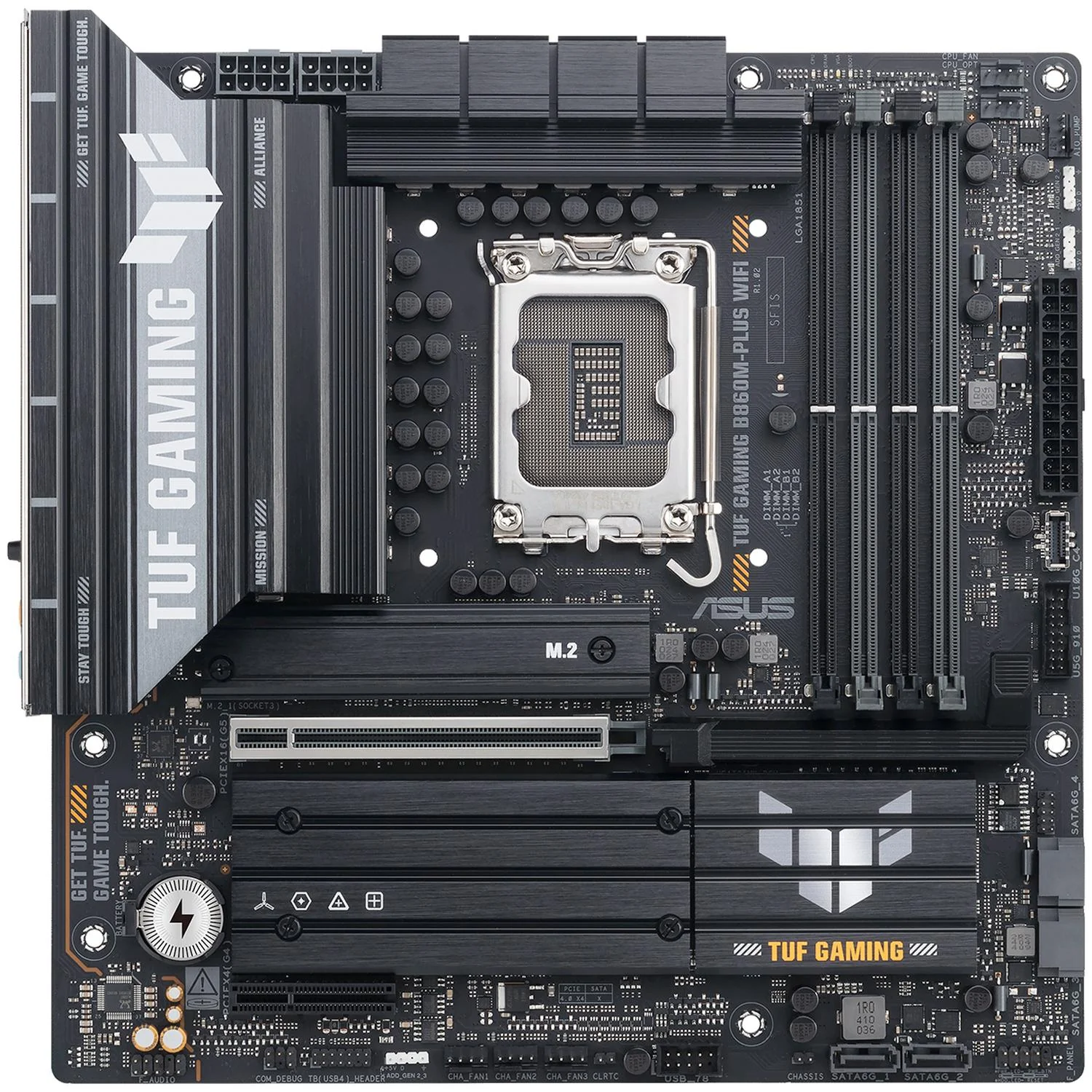 Tarjeta Madre ASUS TUF GAMING B860M-PLUS WIFI LGA1851 4x DDR5 3x M.2 PCIe 5.0 USB-C WIFI 7 BT 5.4 Micro ATX - Image 2
