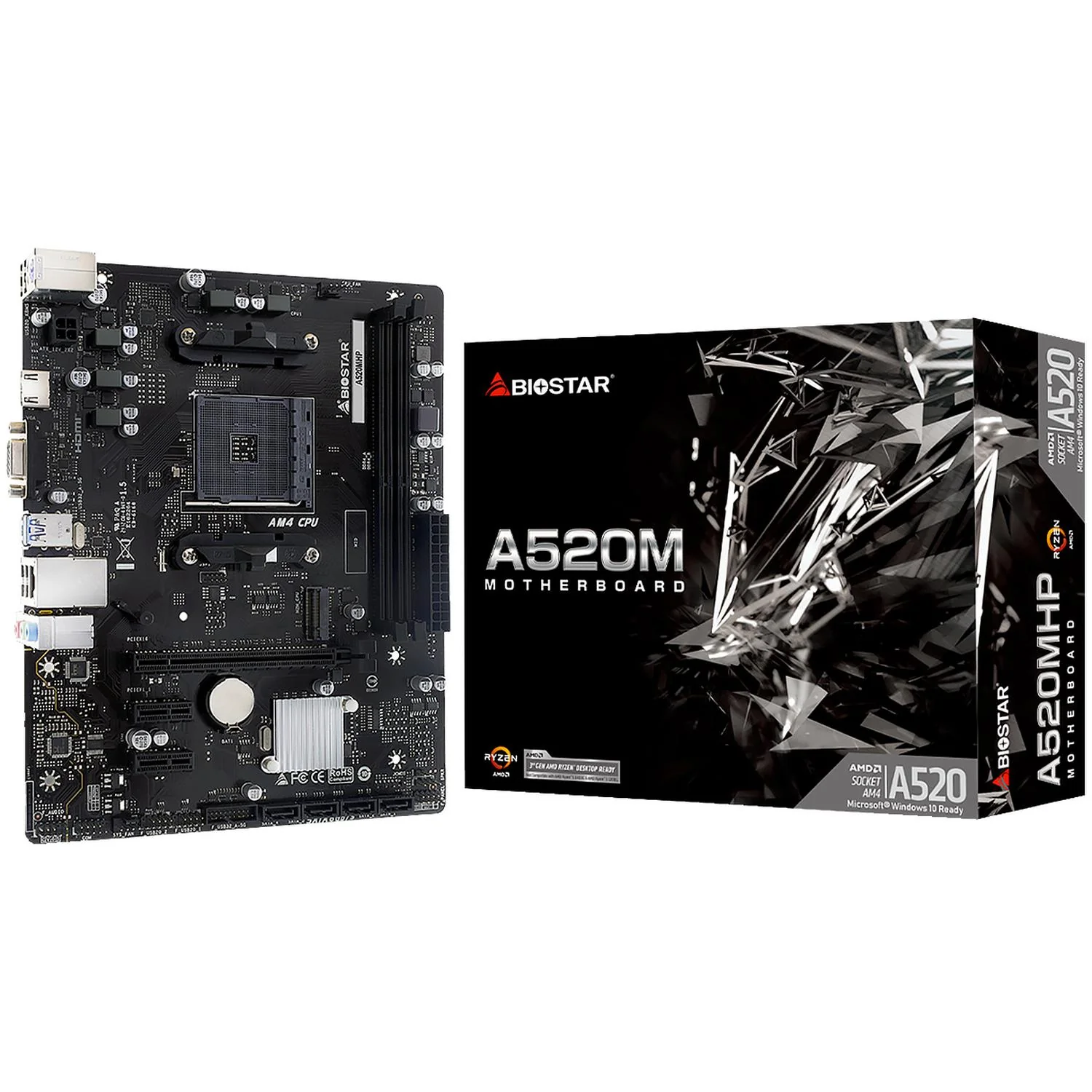 Tarjeta Madre BIOSTAR A520MHP AM4 2x DDR4 1x M.2 PCIe 3.0 Micro ATX