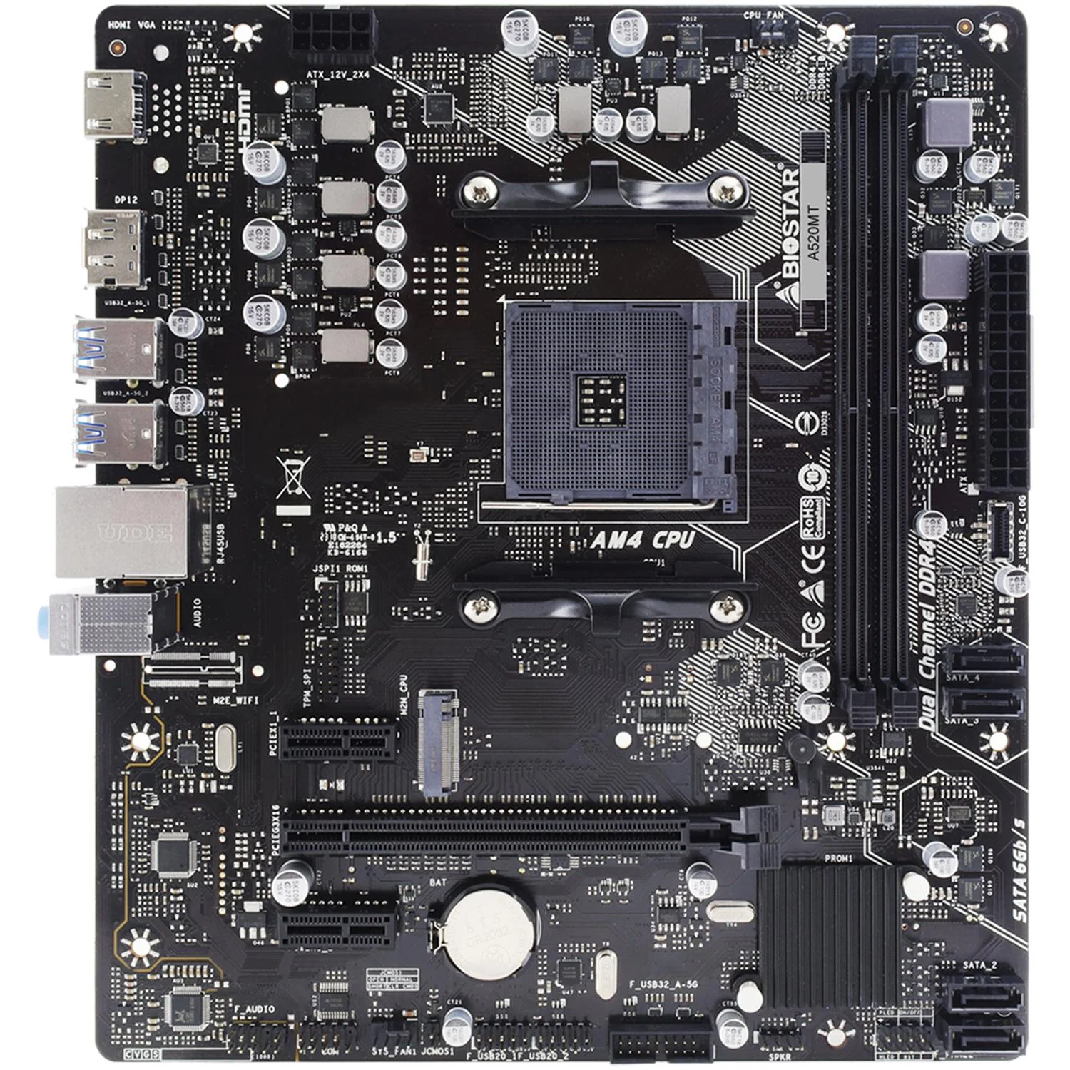 Tarjeta Madre BIOSTAR A520MT AM4 2x DDR4 1x M.2 PCIe 3.0 USB-C Micro ATX - Image 2